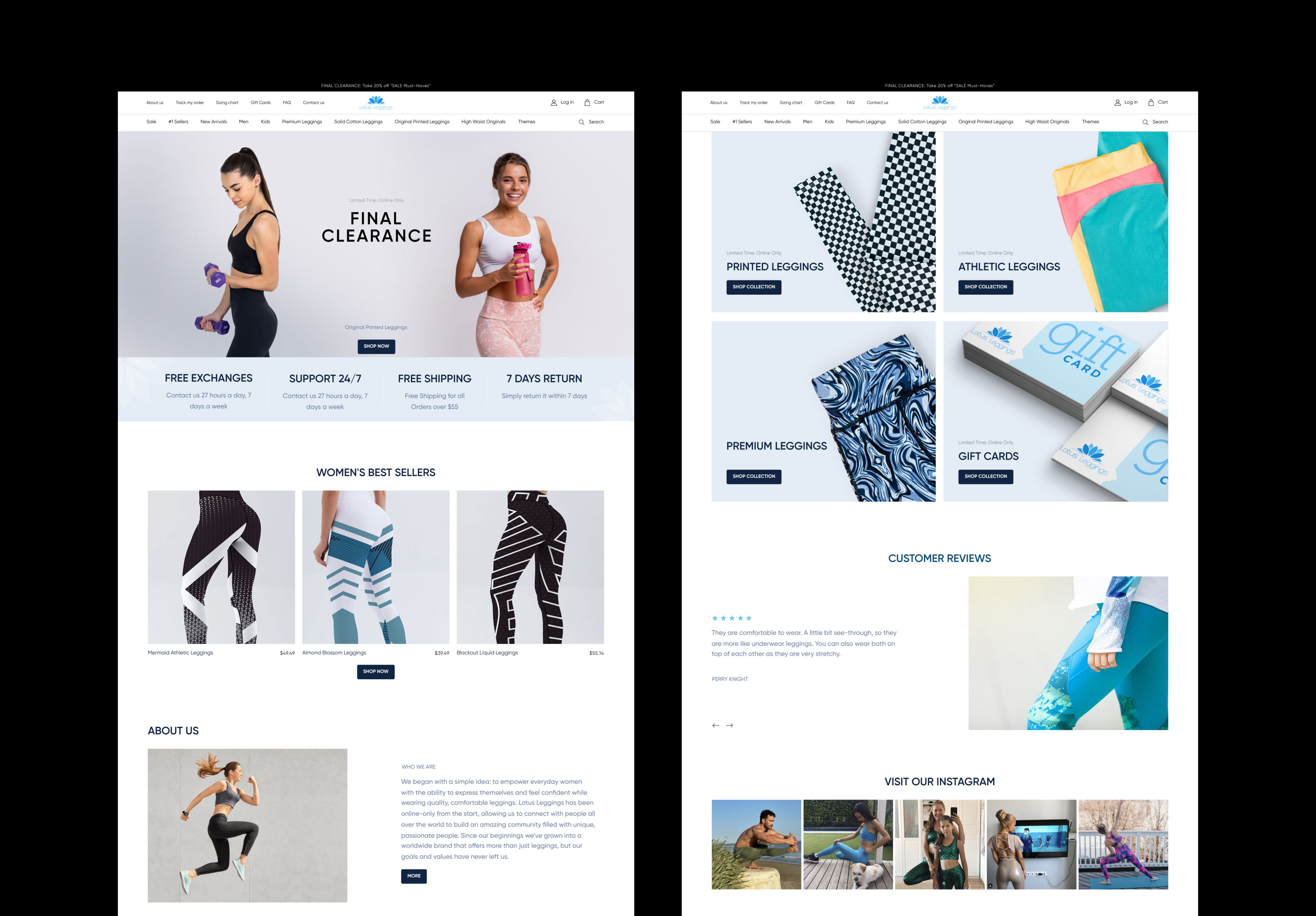 Web Design for Lotus Leggings