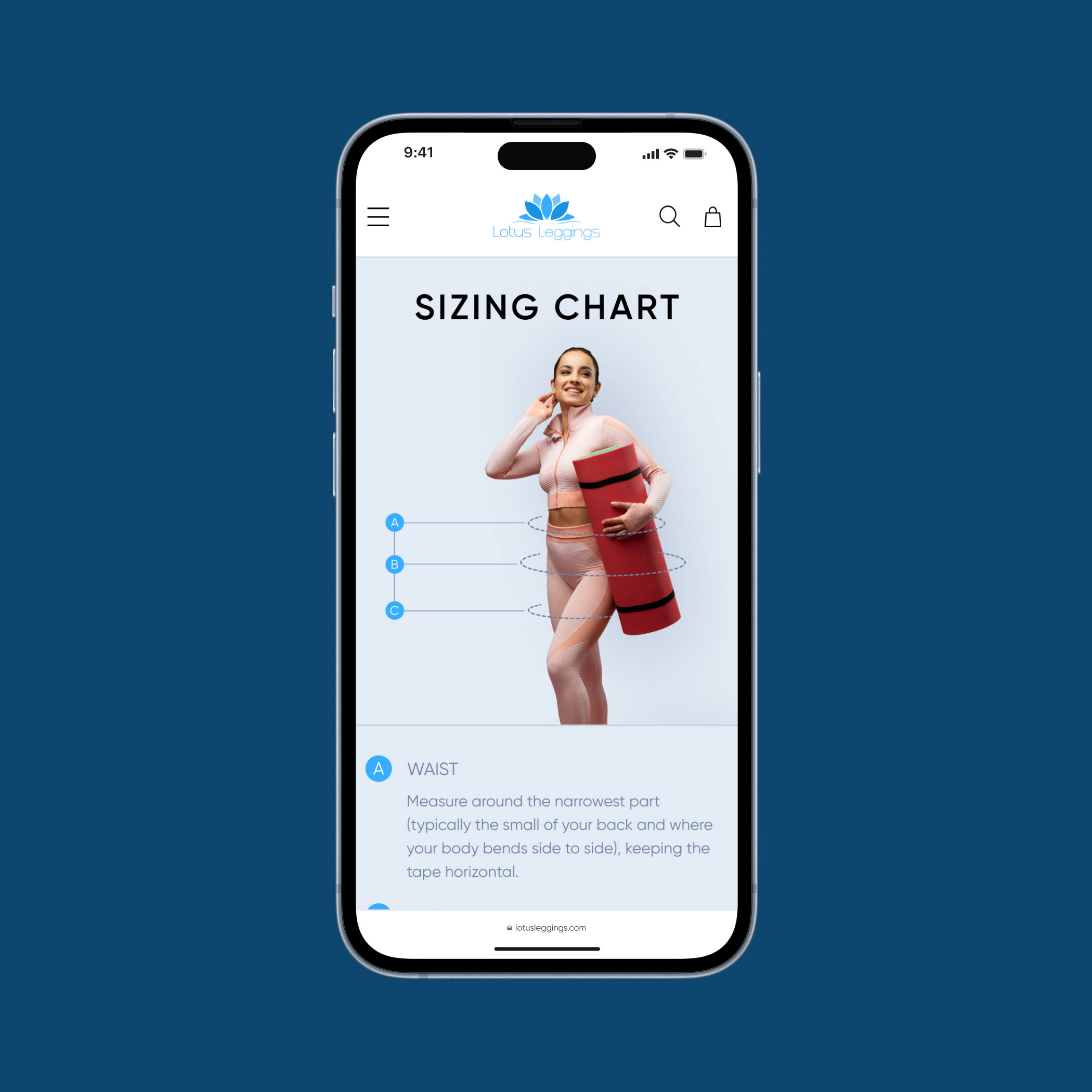 Design of Mobile version | Lotus Leggings | Case Studies