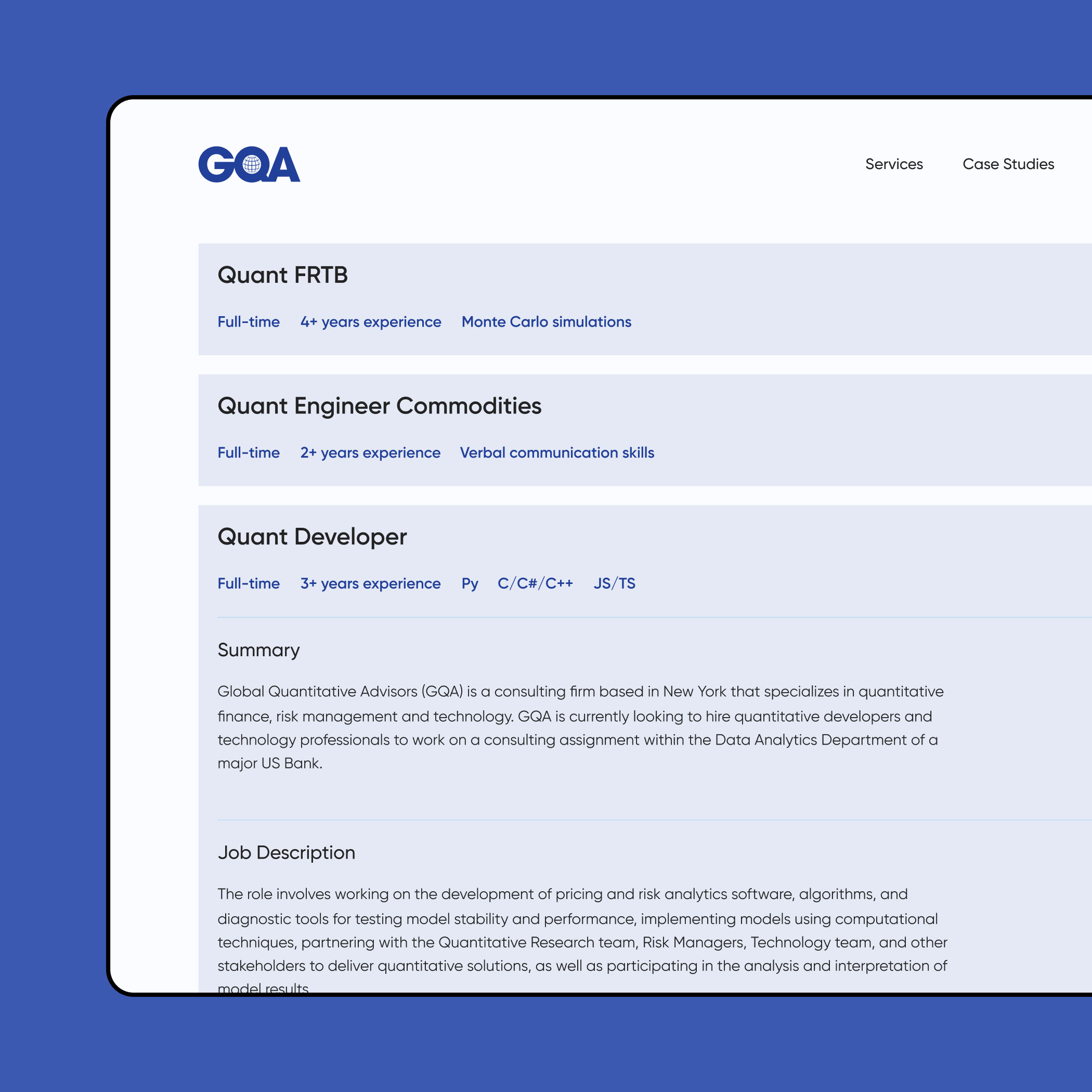 UI/UX Design for GQA | Case Studies