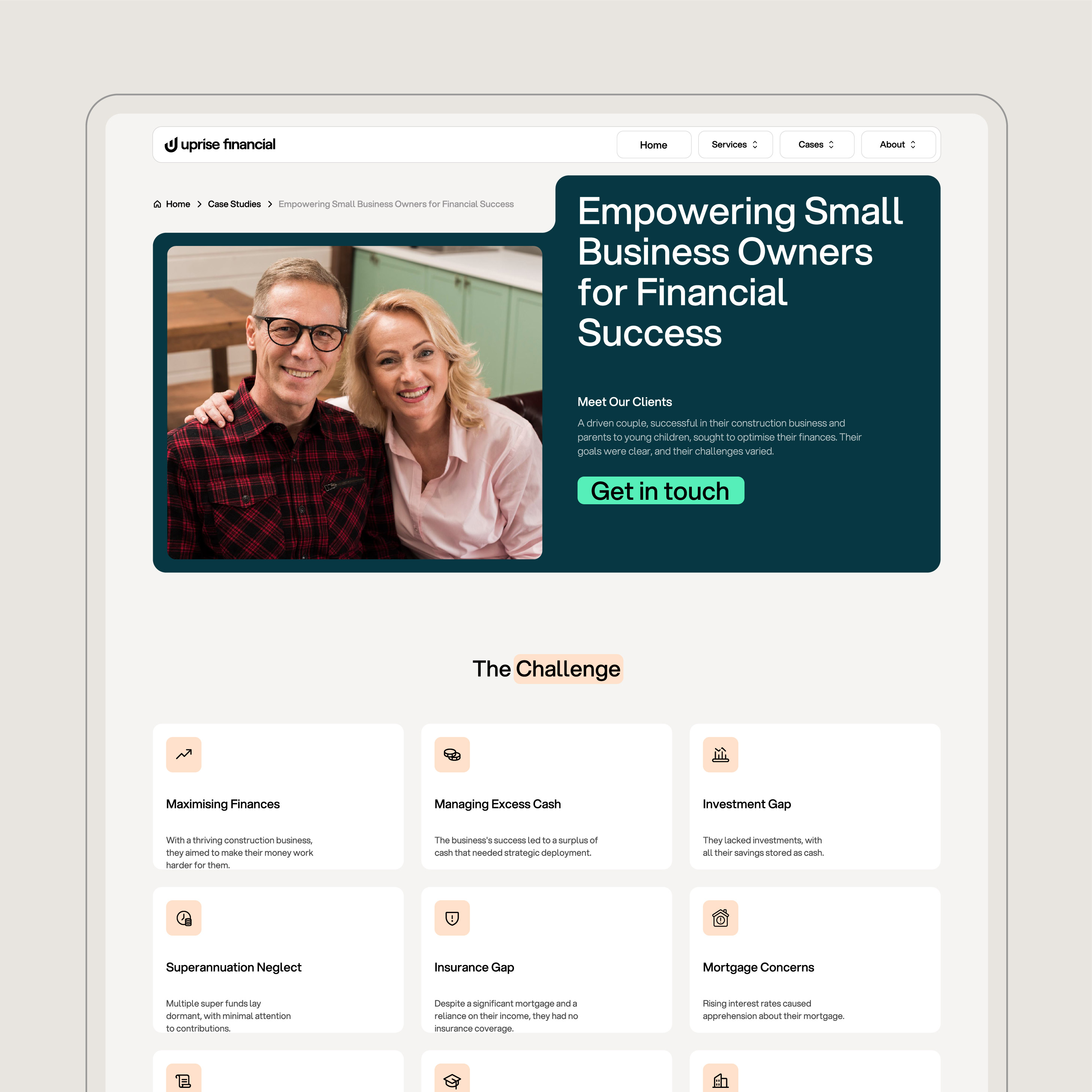 Website development for the financial service