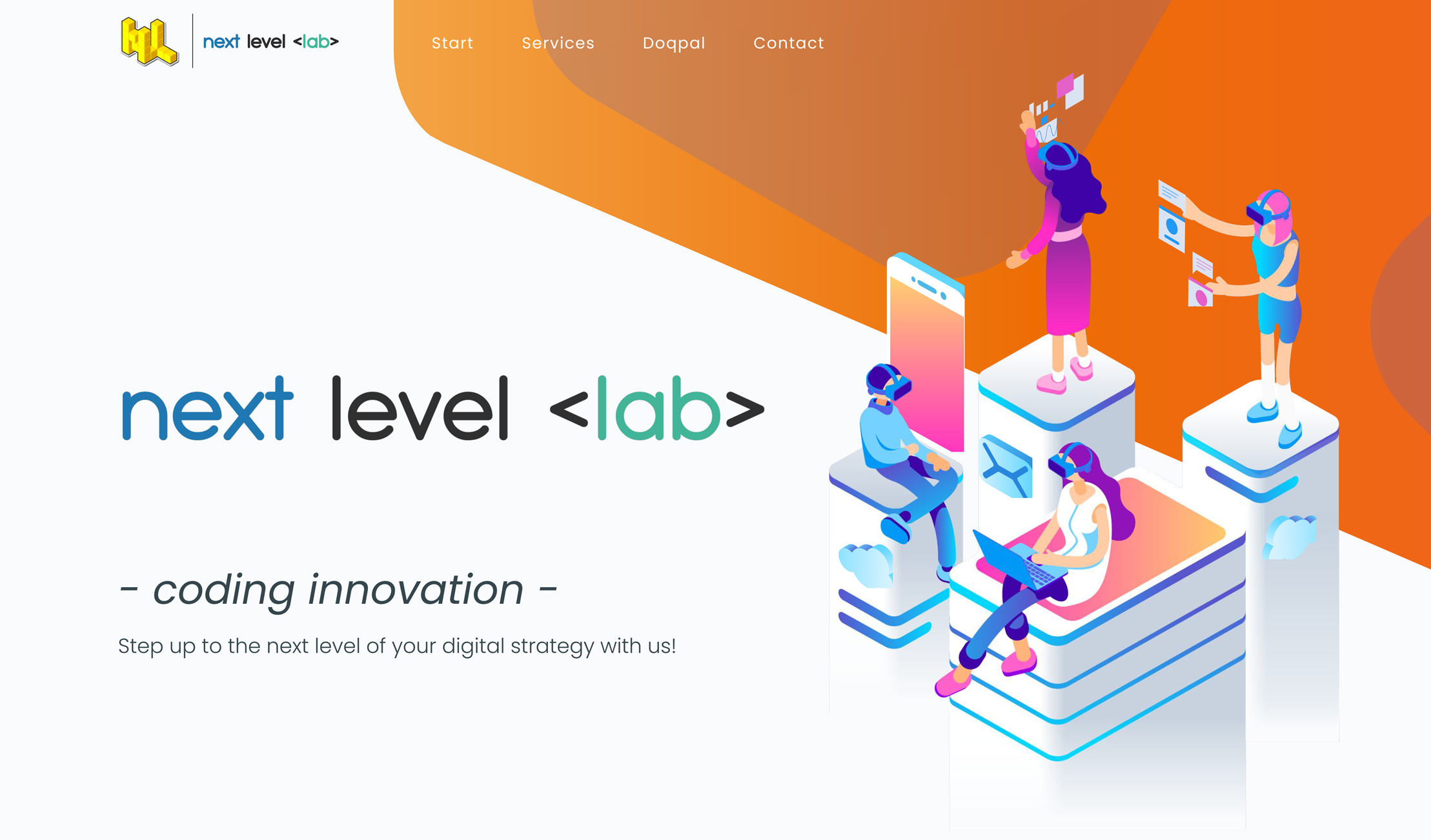 Next Level Lab: Old design of the website