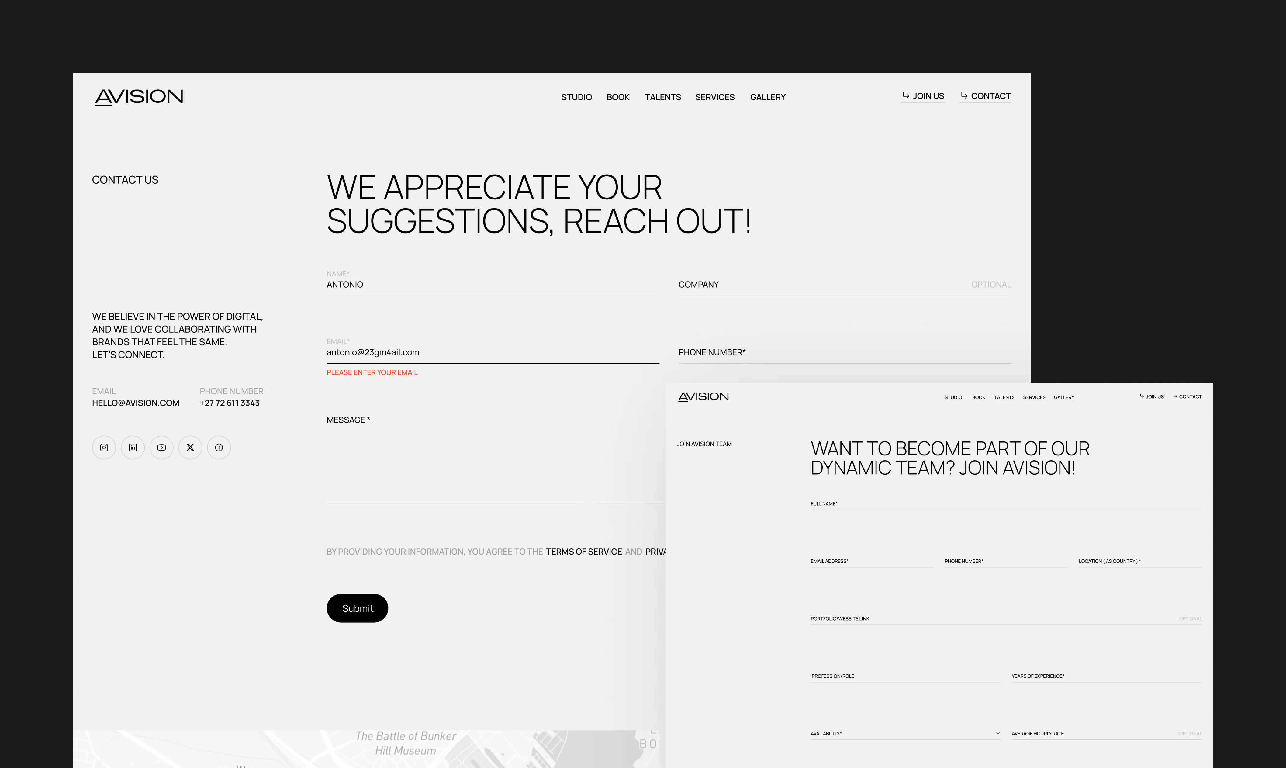 Simple login and sign-up interface