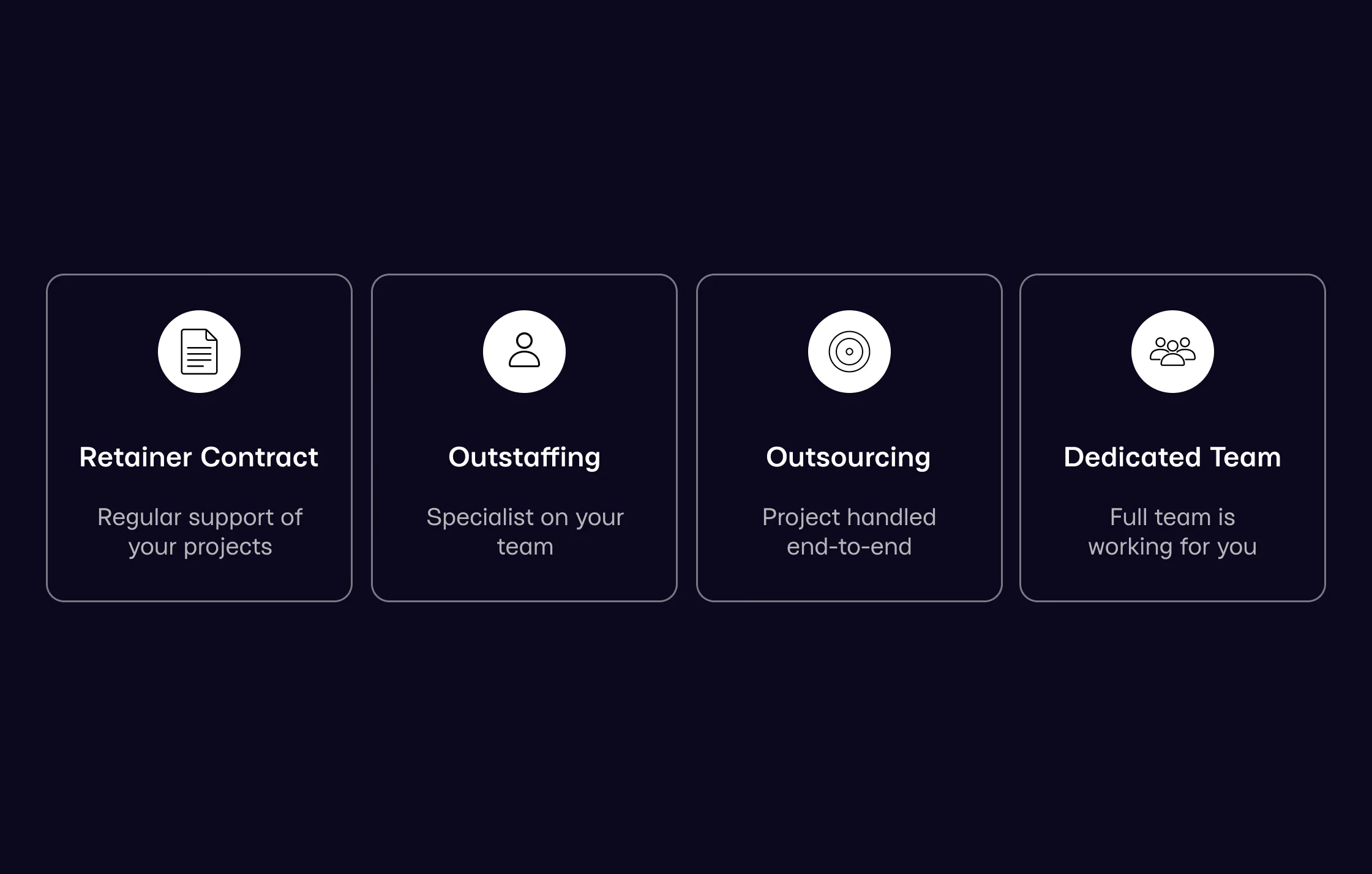  Four distinct service models displayed.