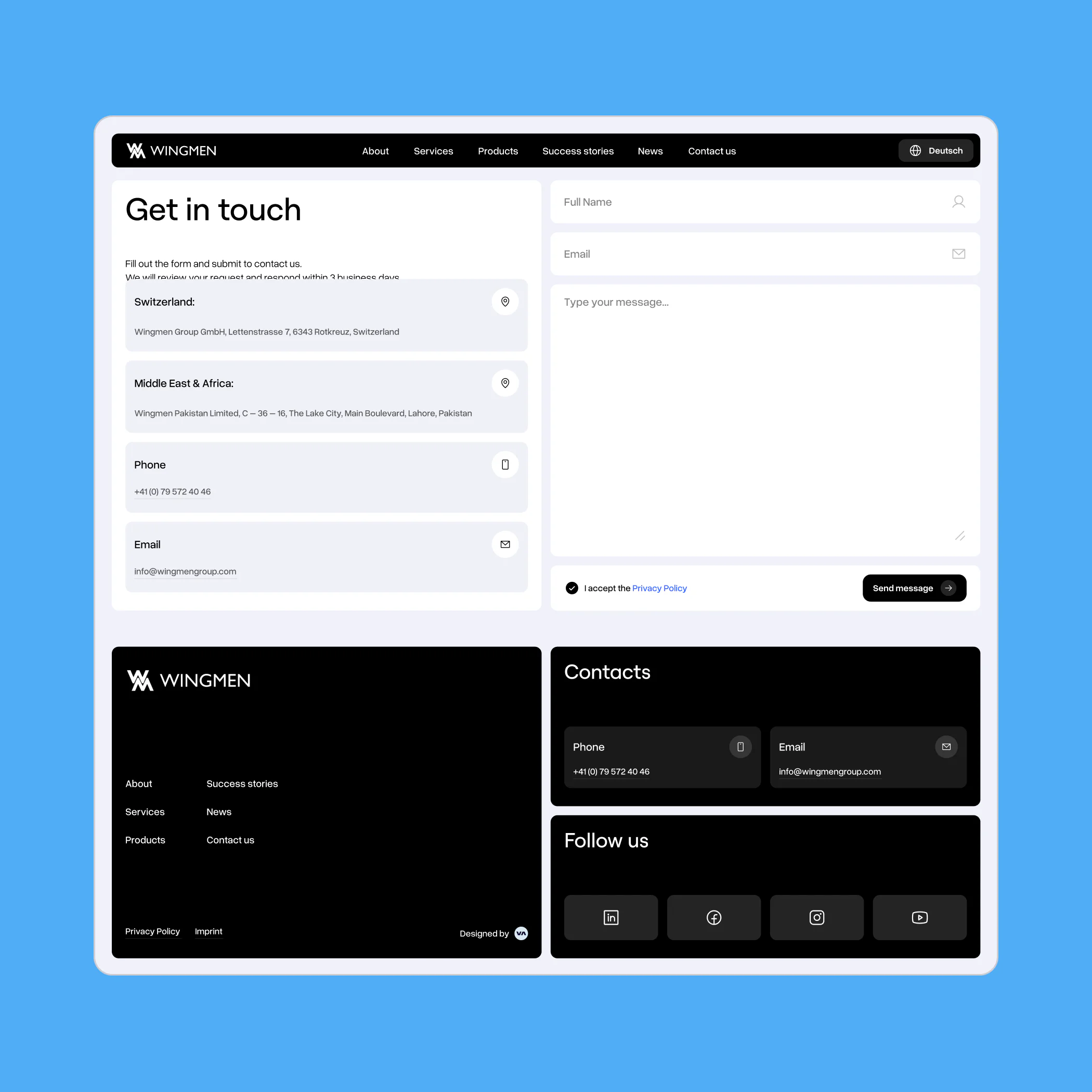 Wingmen Contact form