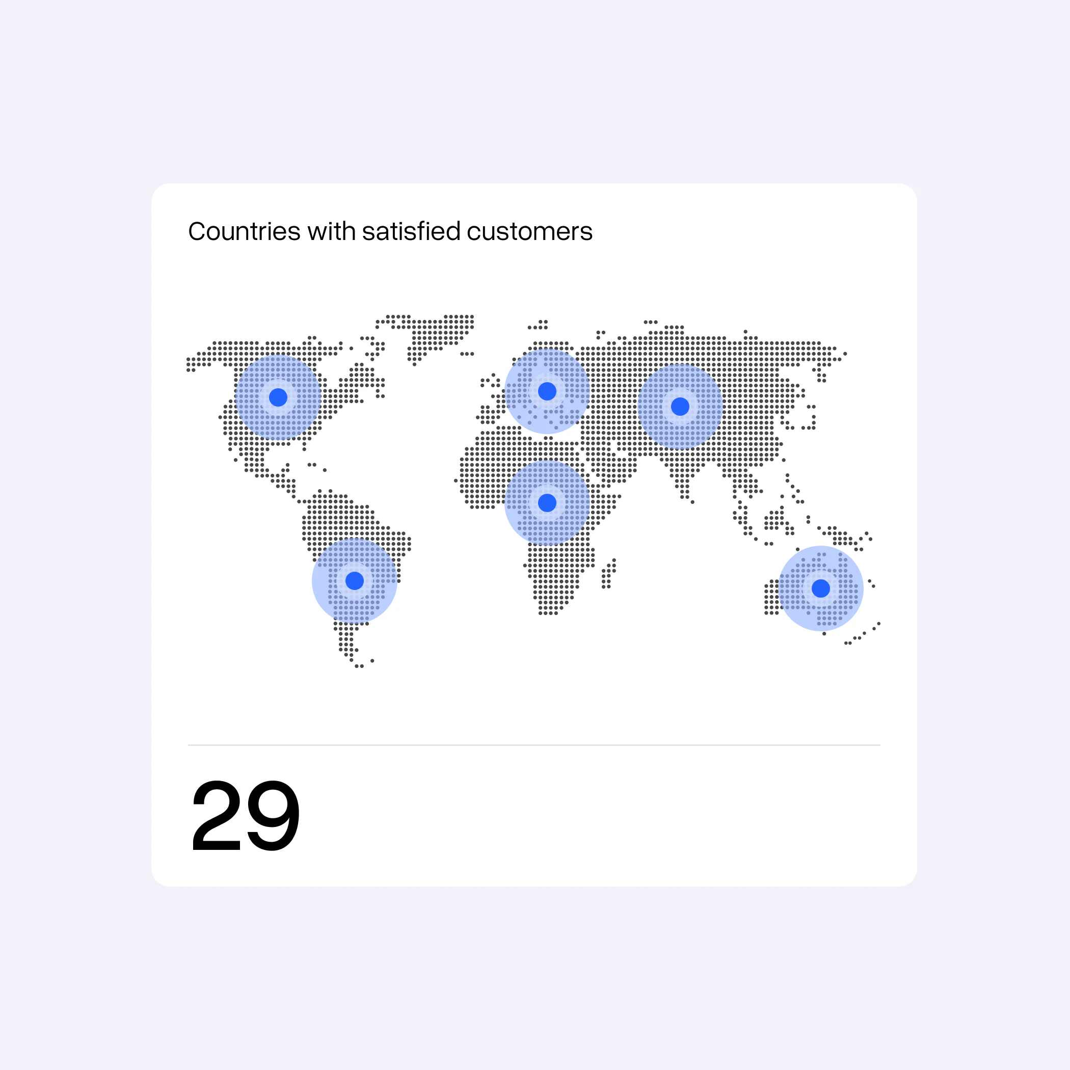 World map showing 29 countries
