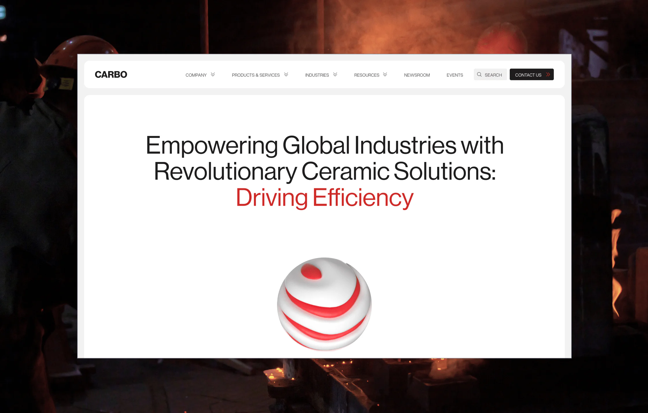 Corporate Website Home page Home Page on Corporate Website