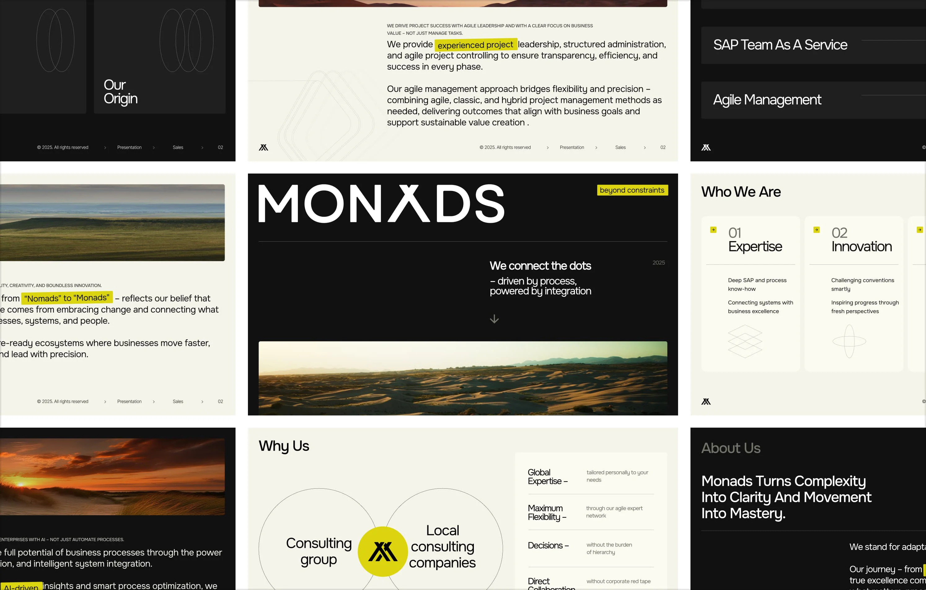 Monads brand presentation Monads presentation slides overview