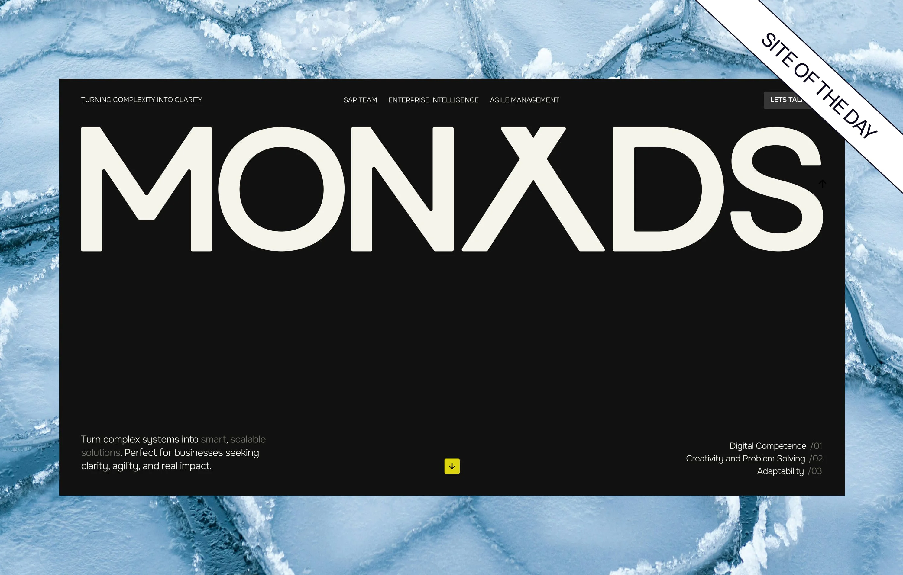 Monads homepage design Monads website hero banner
