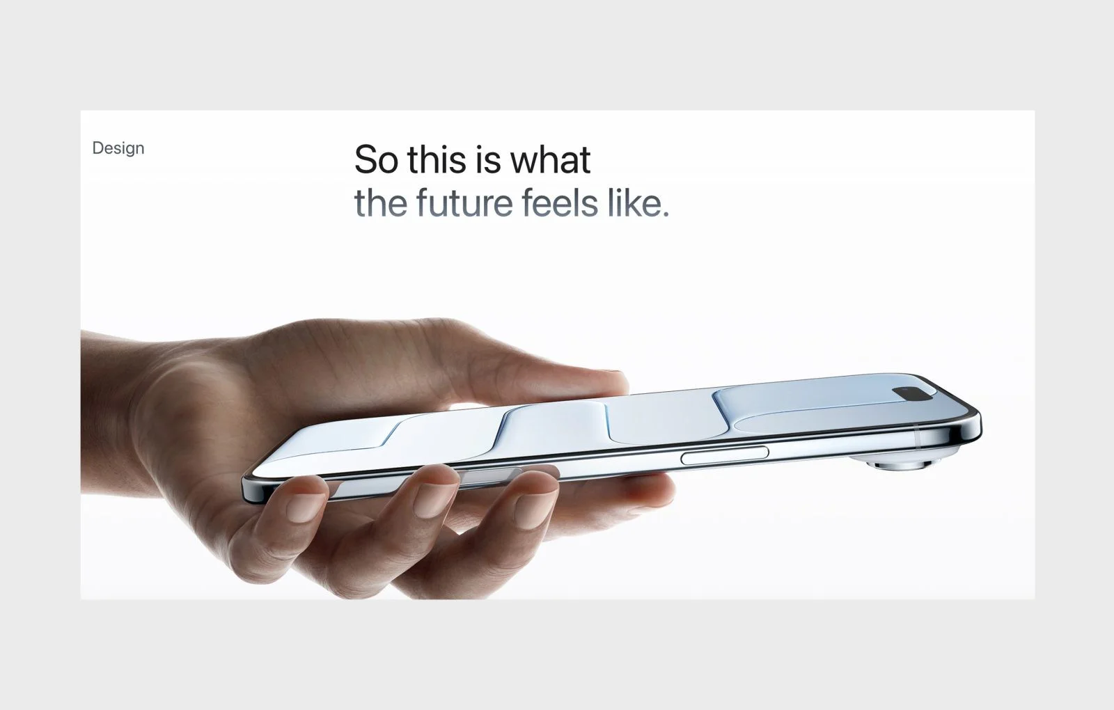 Modern smartphone design Hand holding futuristic phone