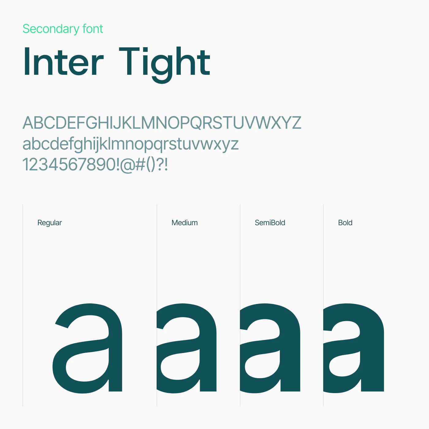 Primary typeface and typography hierarchy used in the brand identity