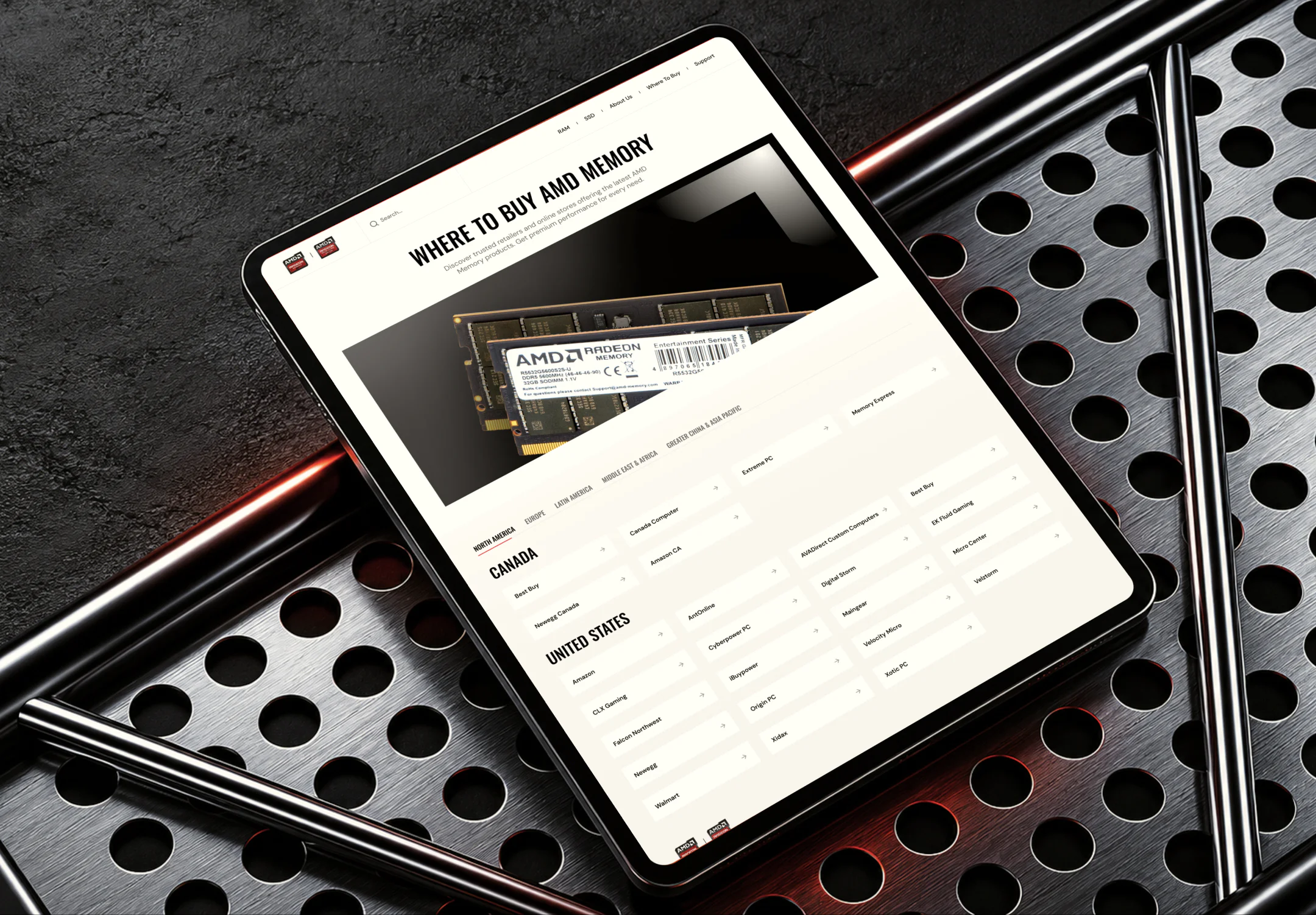 Technology retailer directory page