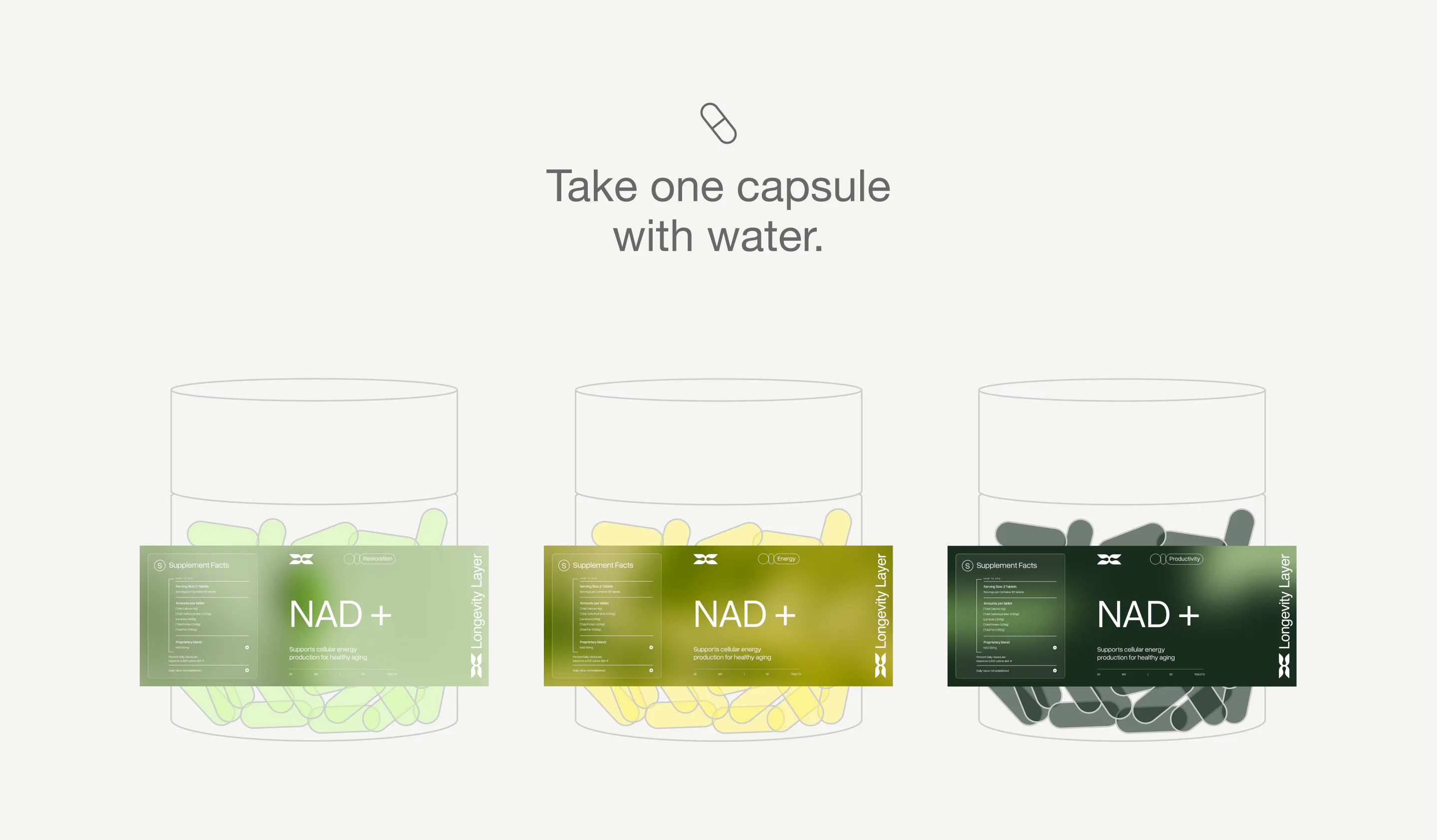 Longevity Layer NAD+ label design