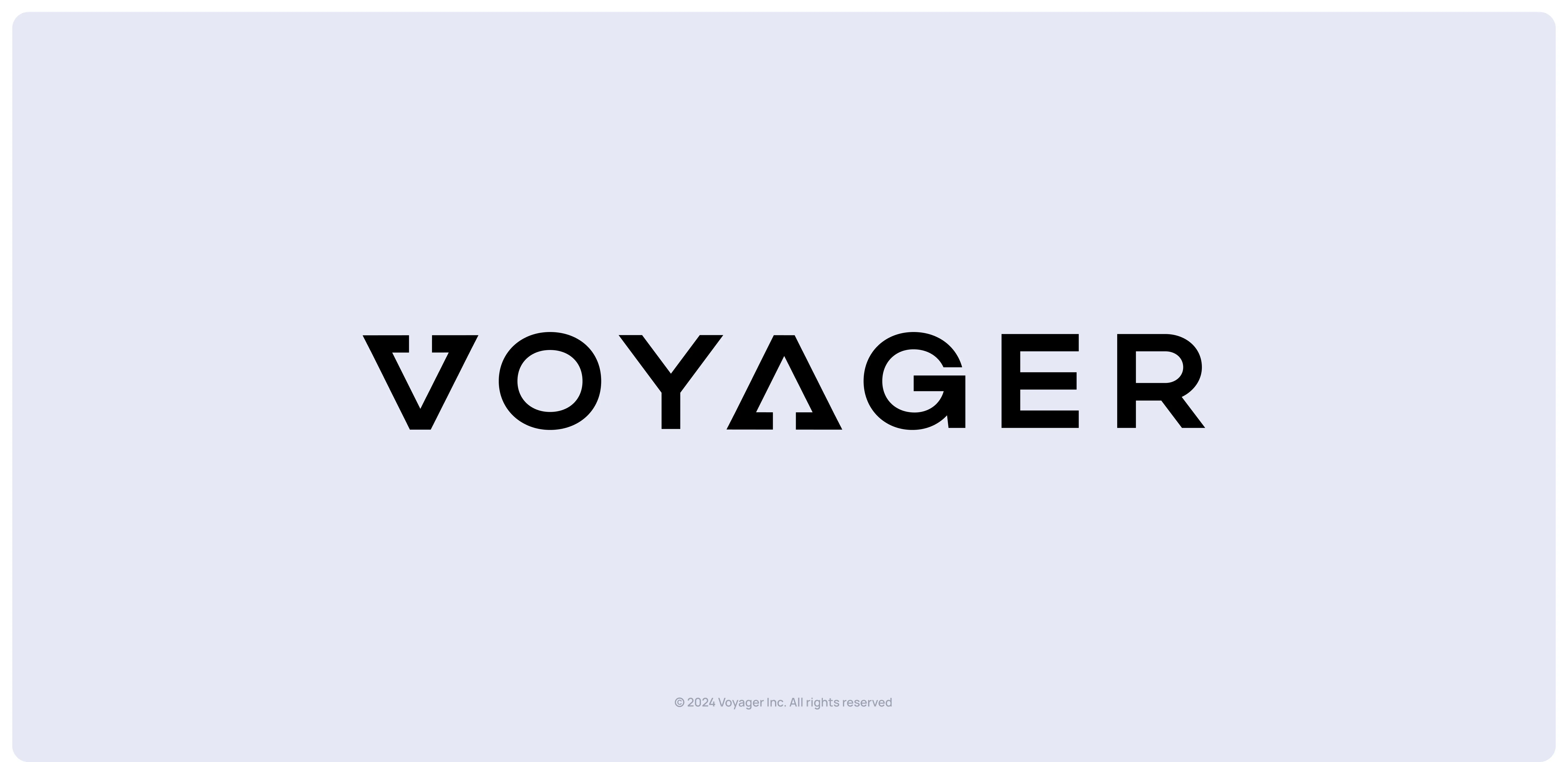 Redesigned Voyager wordmark featuring custom V and A letterforms shaped as directional arrows