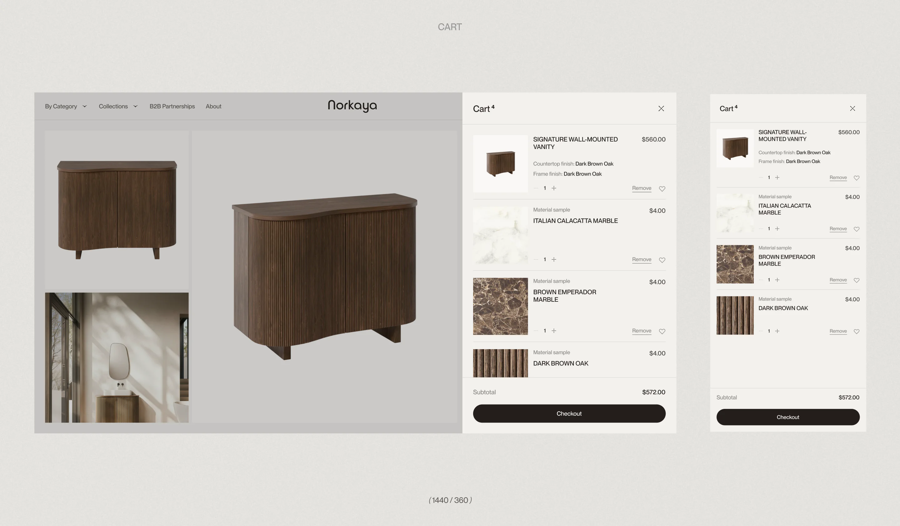 Desktop and Mobile Shopping Cart Design