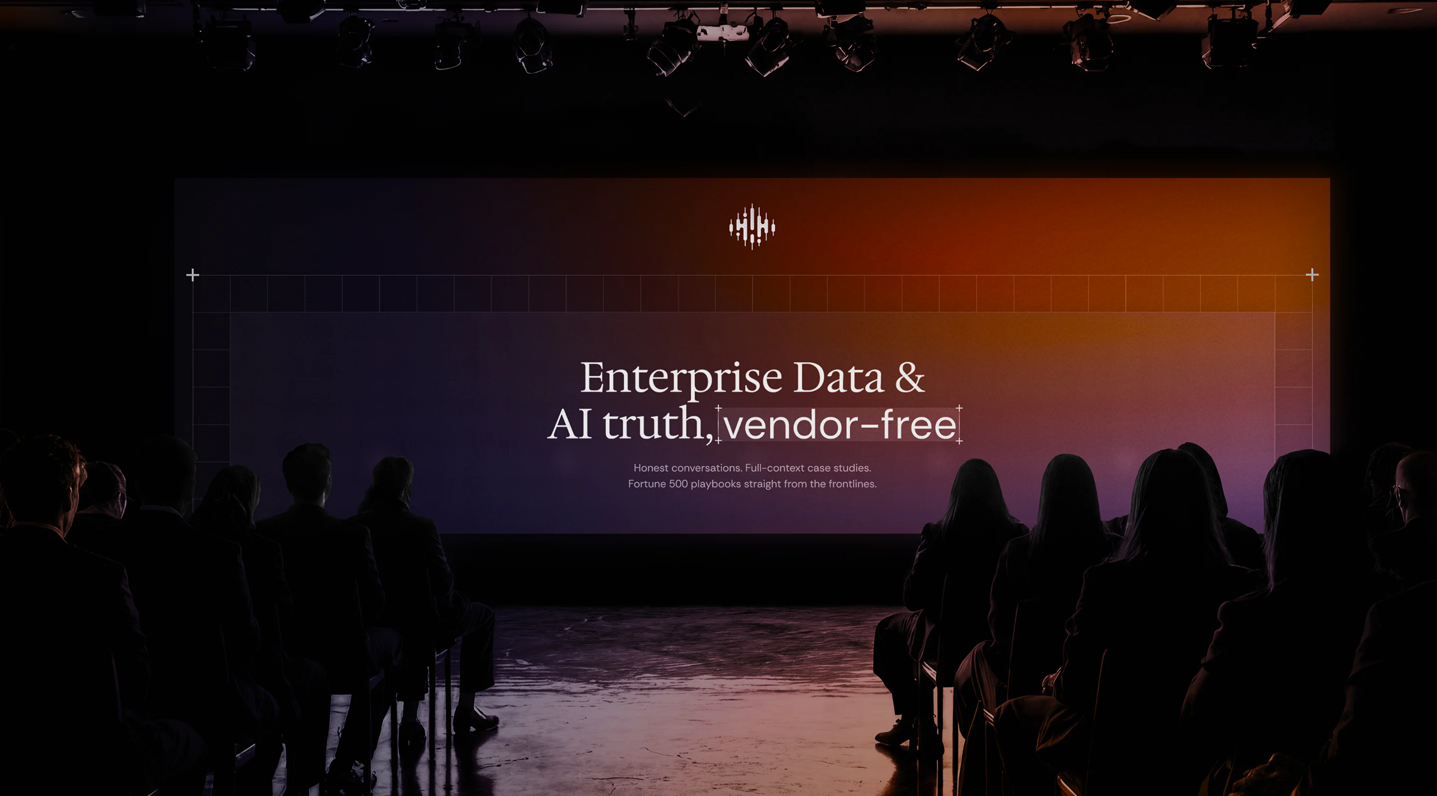 The Data Storyteller website presentation focused on vendor-free enterprise data and AI insights