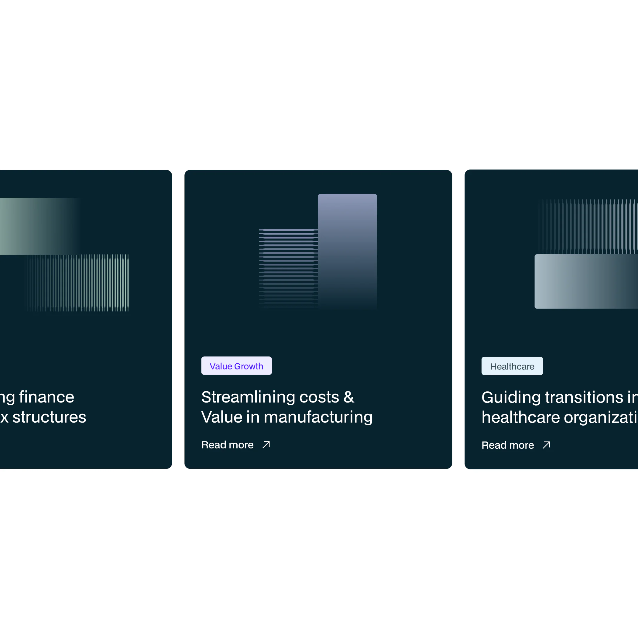 case studies section for manufacturing and healthcare clients