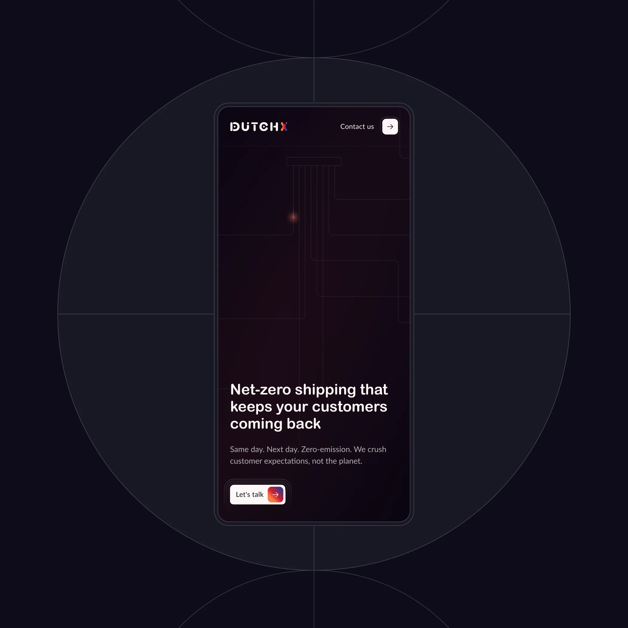 mobile homepage design for zero-emission logistics services