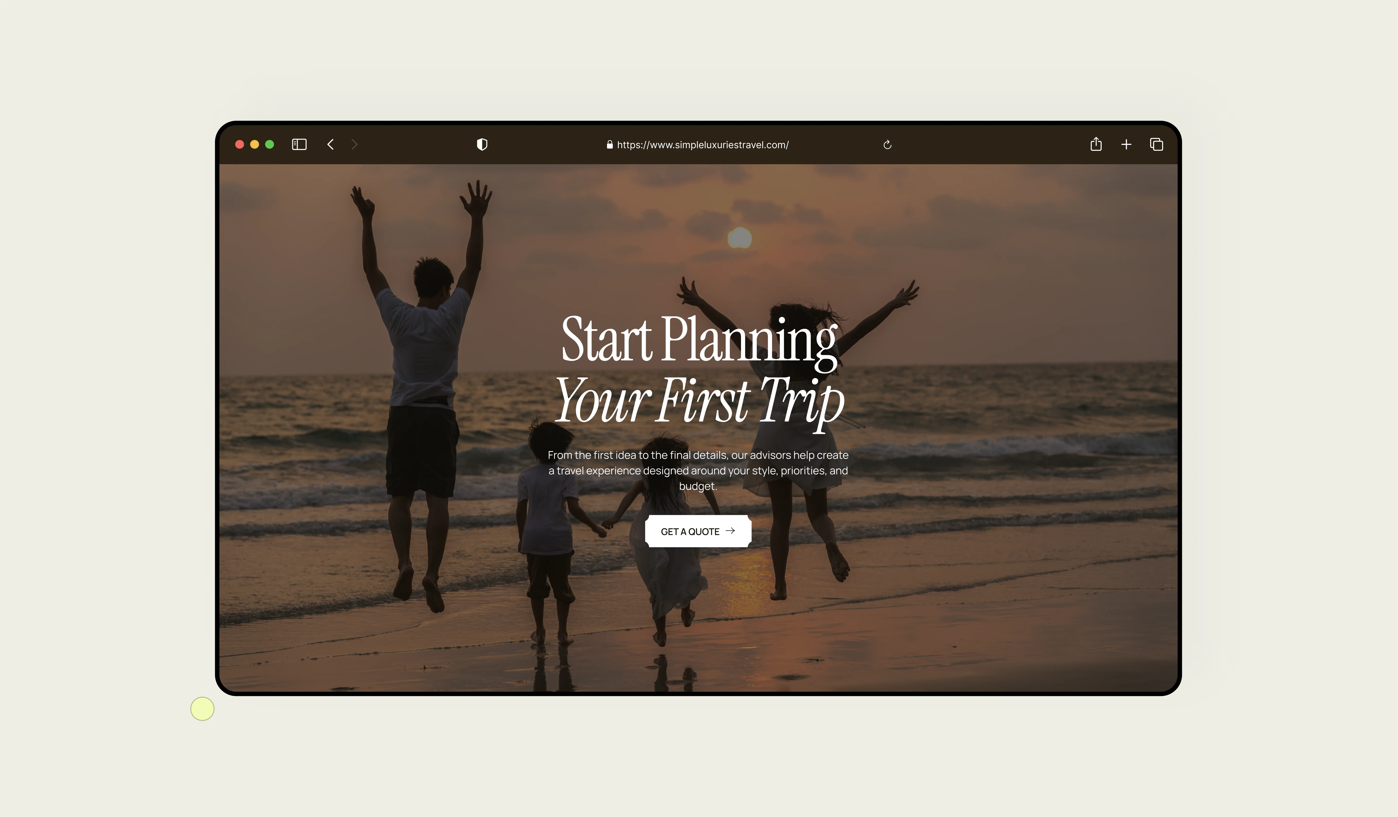 trip planning page displayed on desktop
