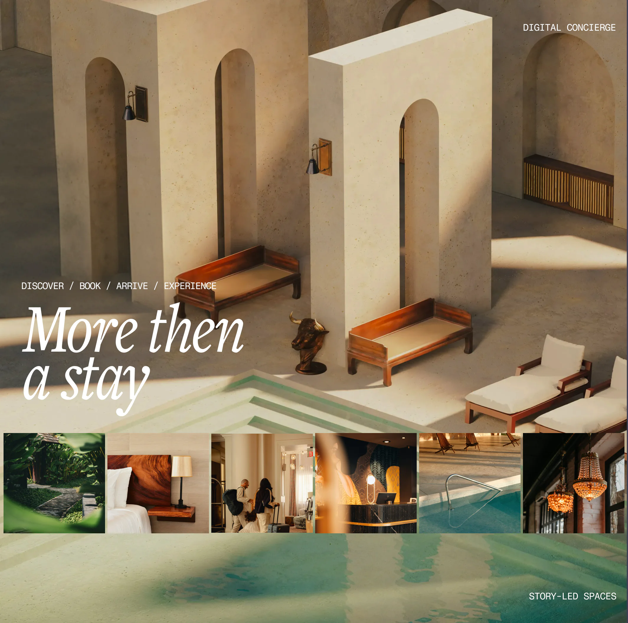 Luxury rental website featuring a modern hospitality interior