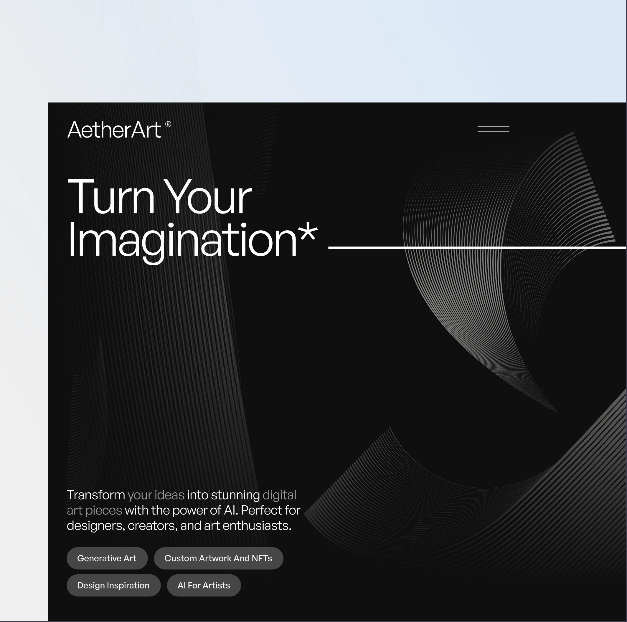 Design and marketing consulting website with a dark abstract layout