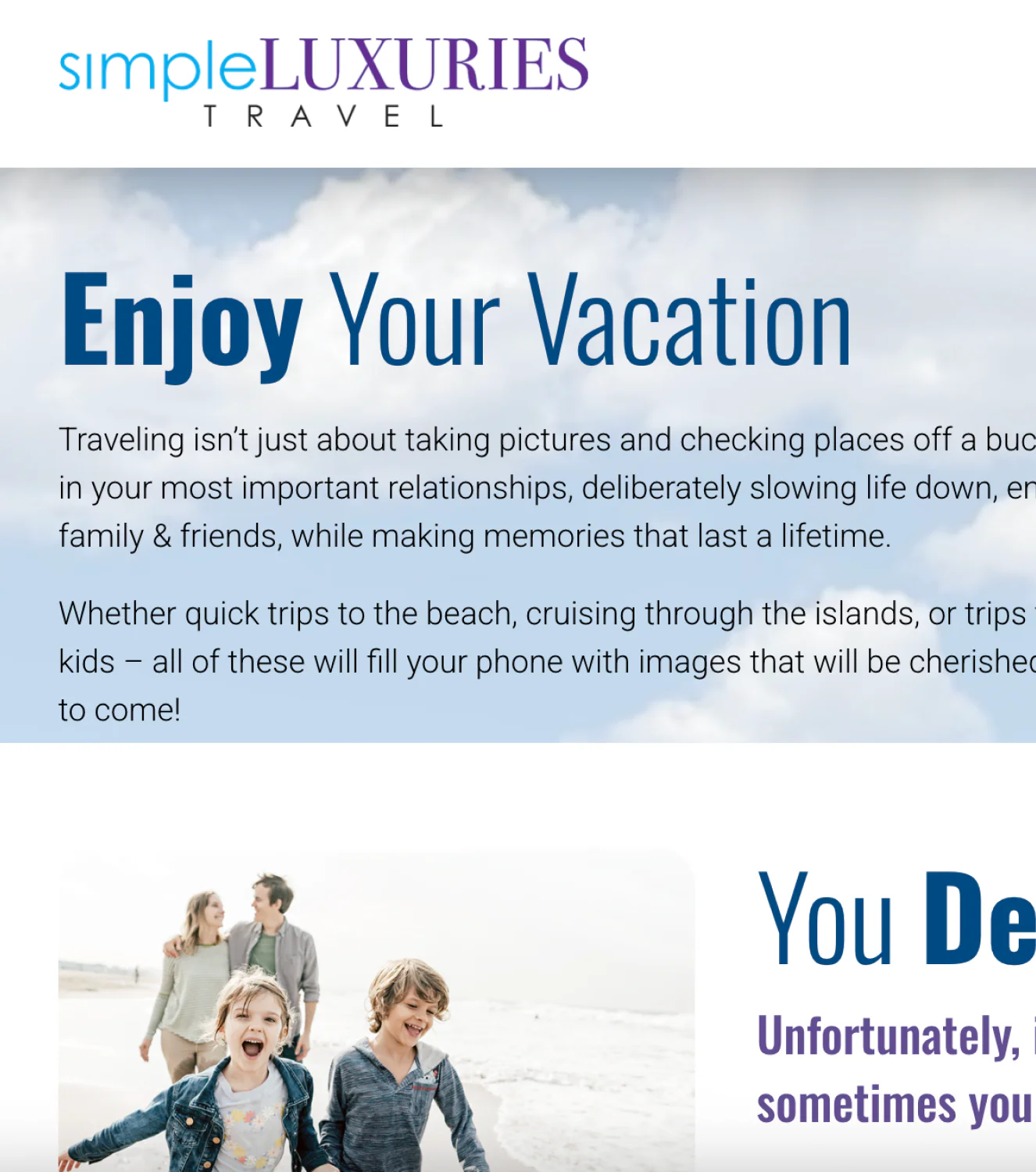 old website design before redesign