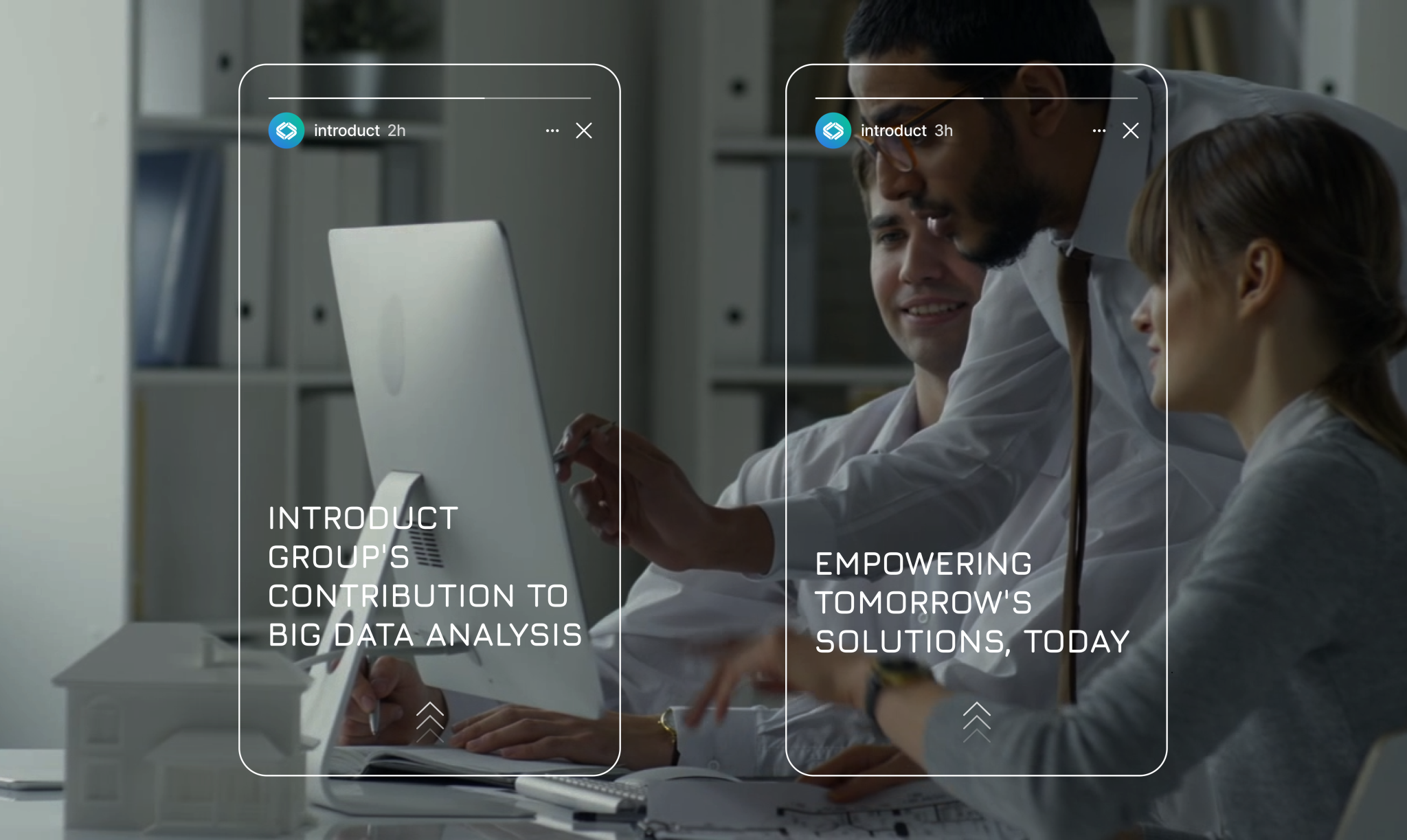 Instagram Stories featuring the team’s work on big data analysis