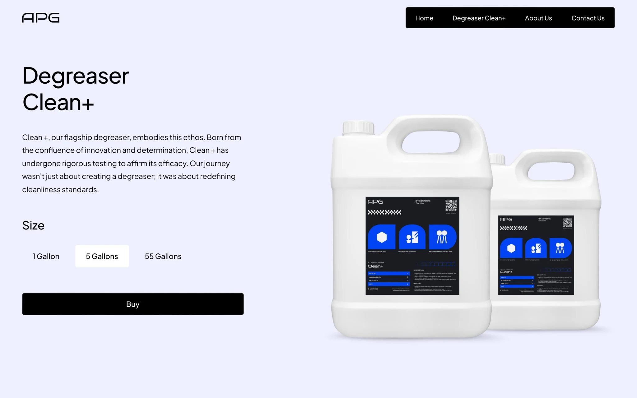 APG product ecommerce page