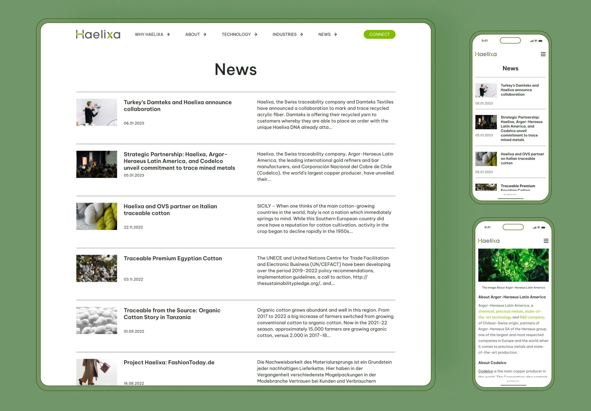 Wireframes of Haelixa Wireframes of Haelixa