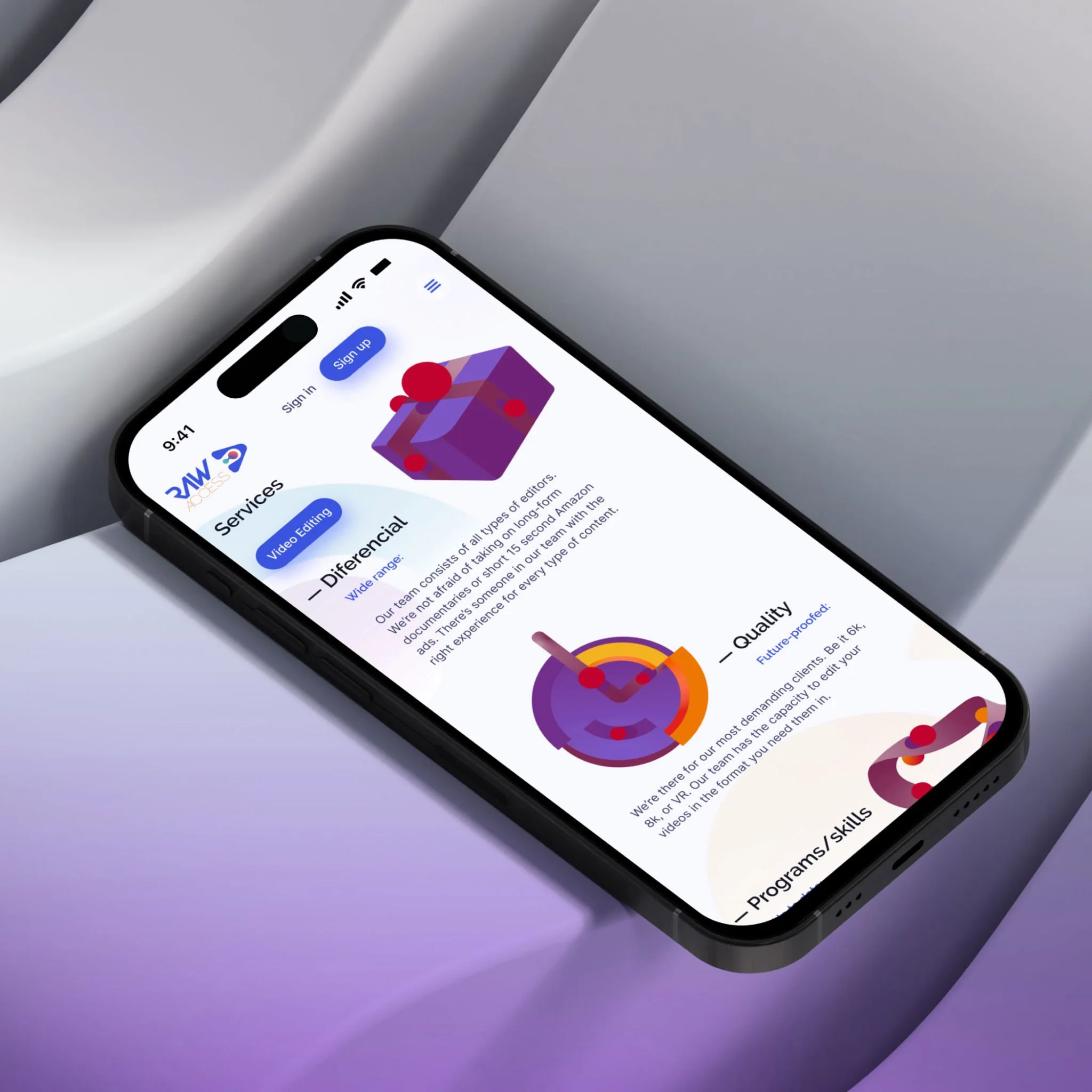 Design of Mobile version | Raw Access | Case Studies Design of Mobile version | Raw Access | Case Studies