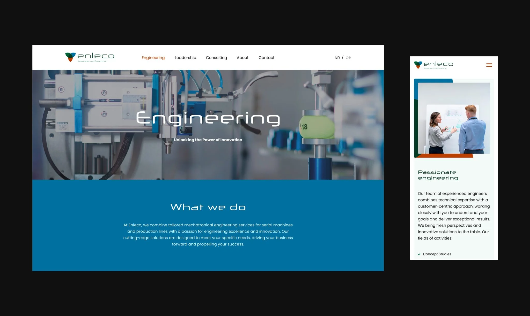 UI/UX Design for Enleco UI/UX Design for Enleco