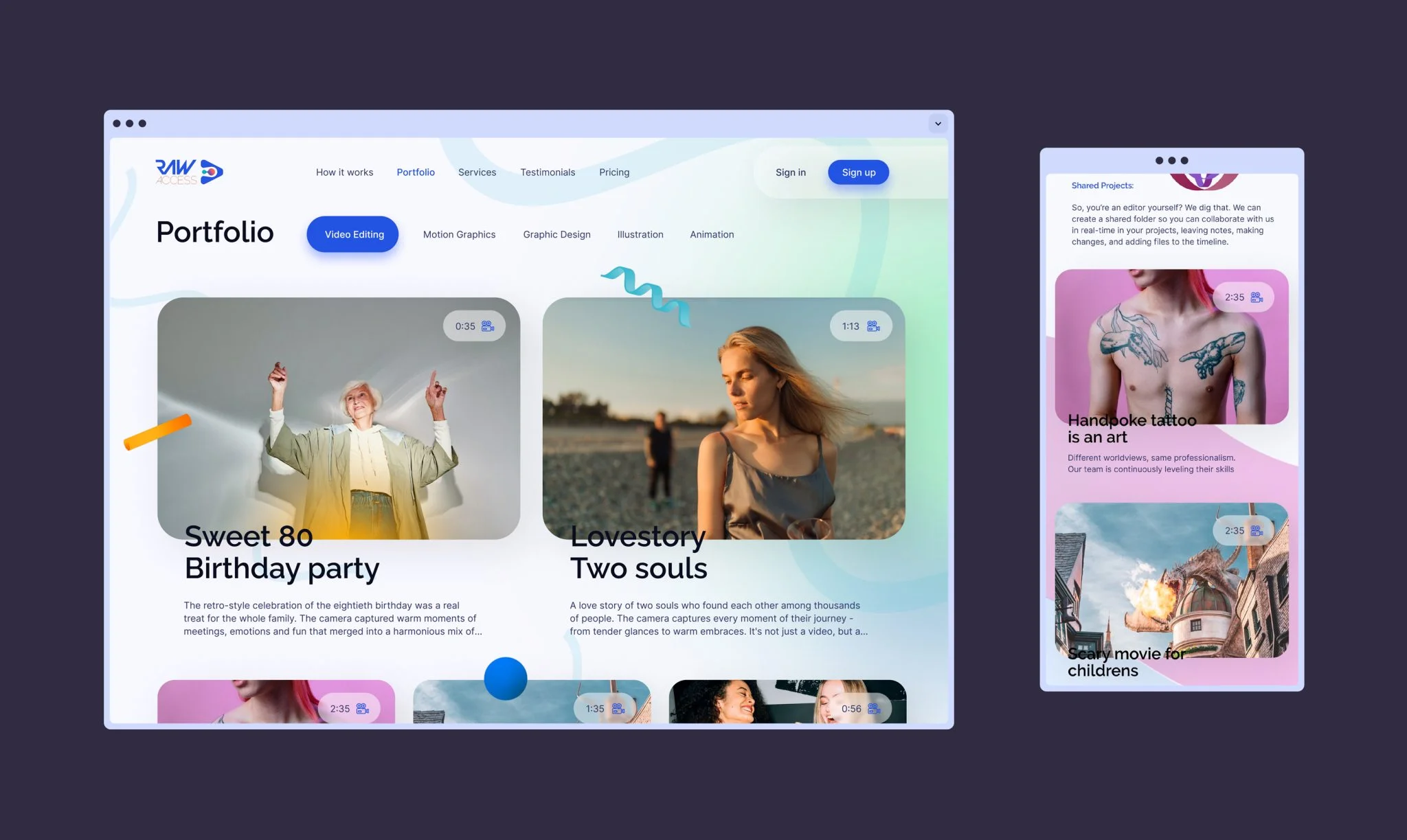 UI/UX Design for Raw Access | Case Studies UI/UX Design for Raw Access | Case Studies