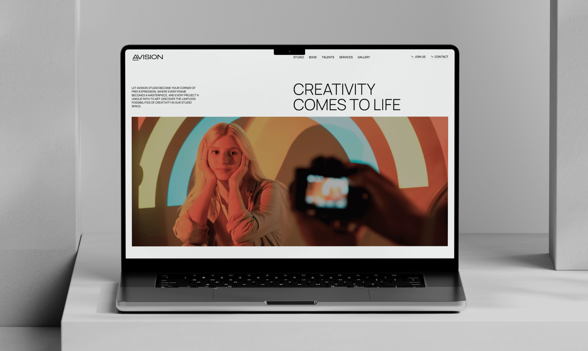 Homepage hero section Main visual section with call to action and visuals