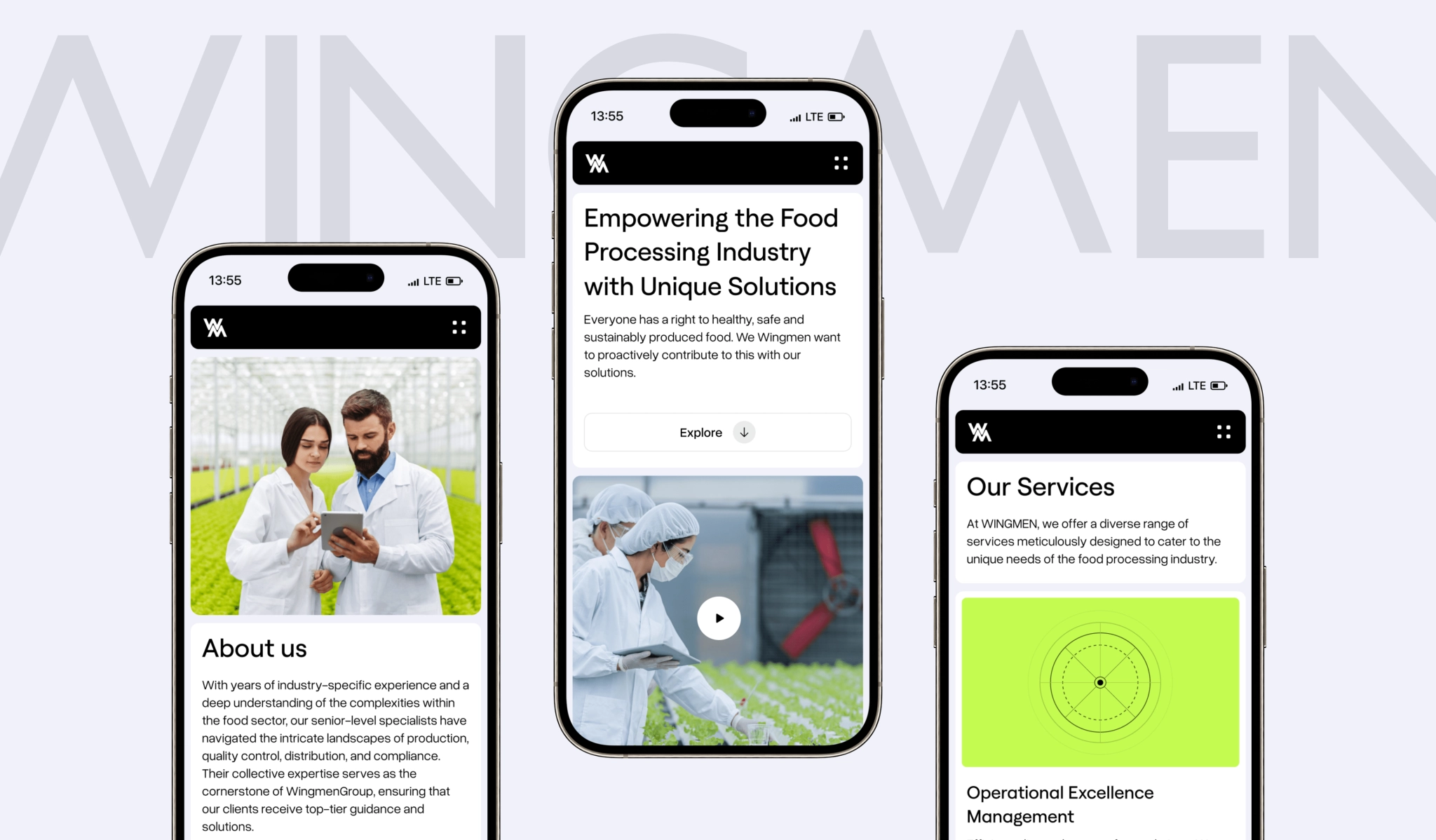 Wingmen Mobile Website Preview Wingmen mobile site preview
