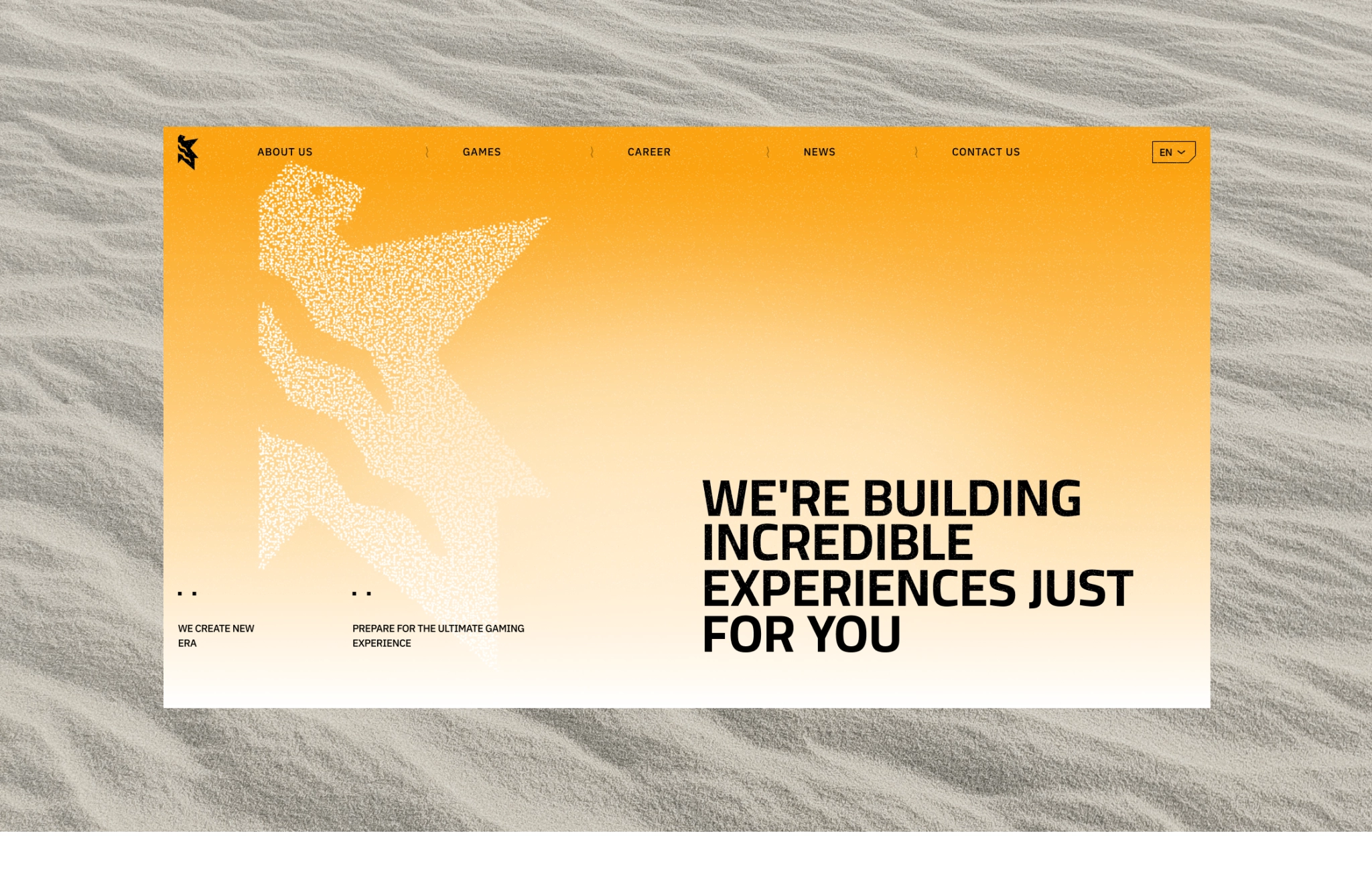 Gaming Experience Website Banner homepage with gaming slogan