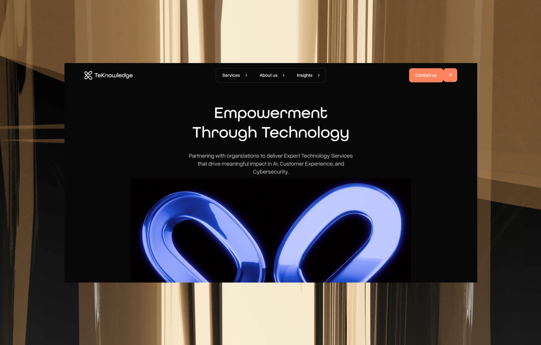 Technology Empowerment Website Banner TeKnowledge homepage with tech message