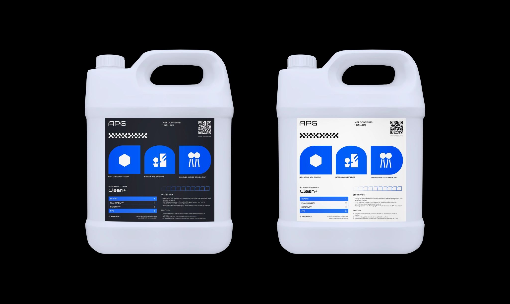 Two APG Clean+ 1-gallon bottles