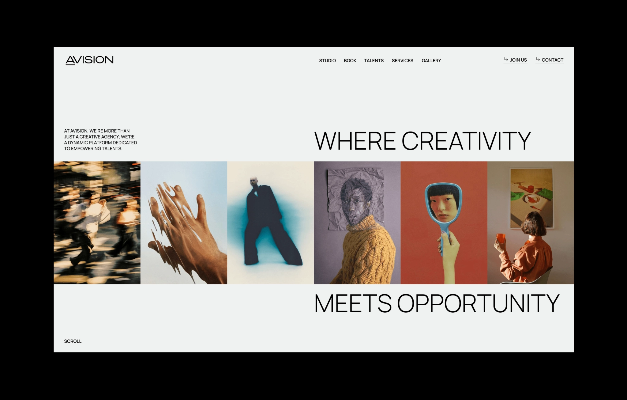 Avision creative website Creative agency homepage design