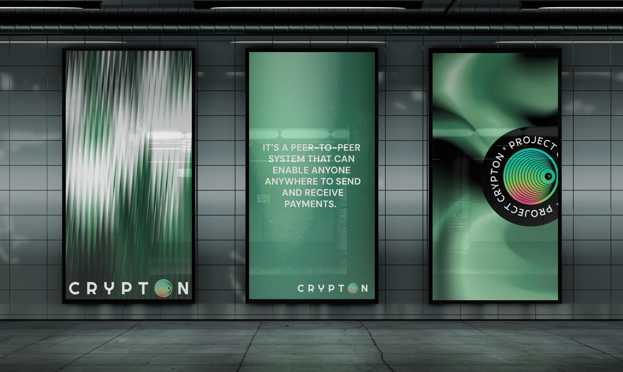 Crypton Metro Posters Green Crypton posters in subway promoting
