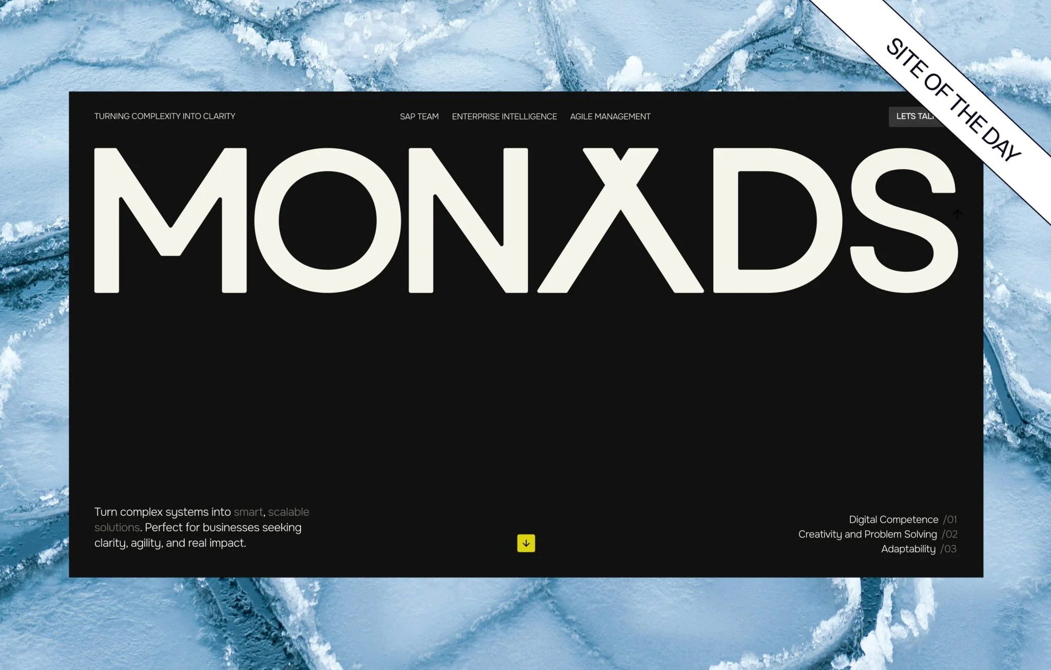 Monads homepage design Monads website hero banner