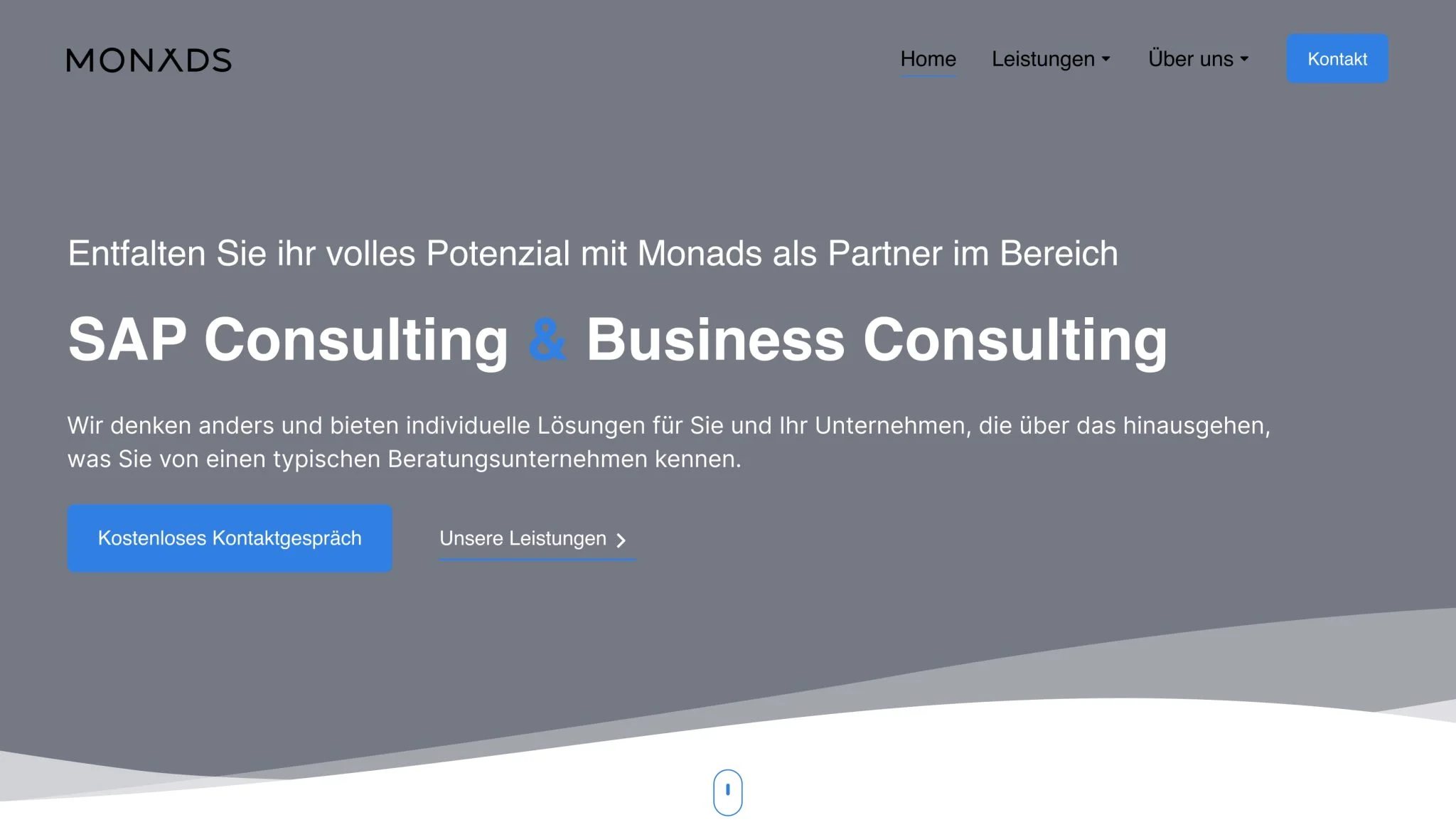 SAP consulting website layout