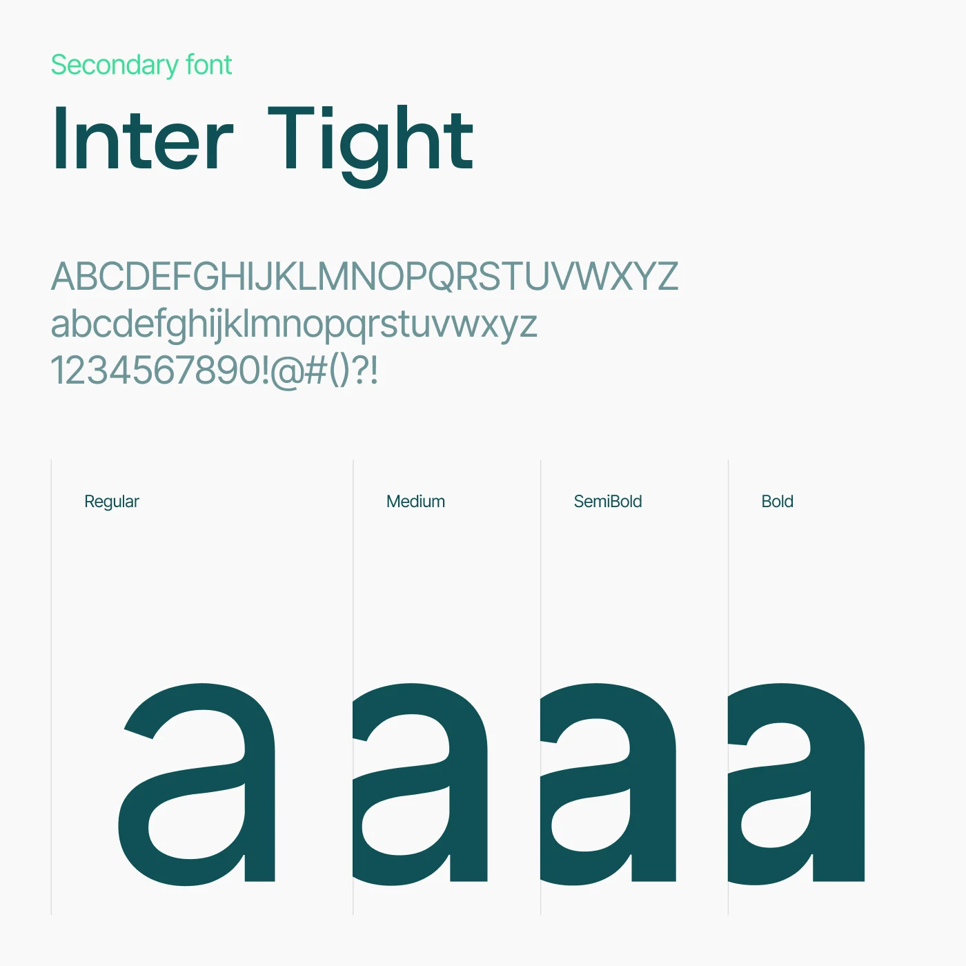 Primary typeface and typography hierarchy used in the brand identity