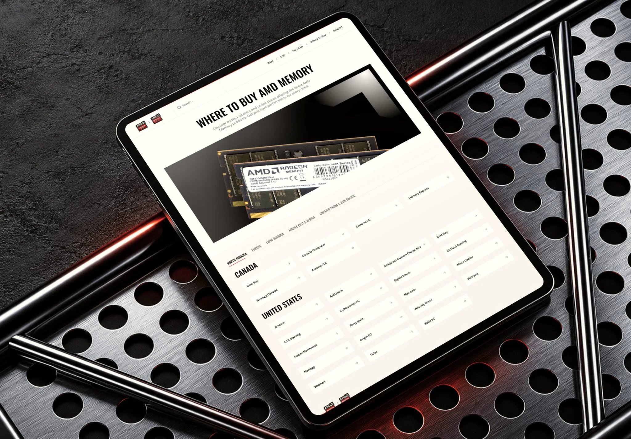 Technology retailer directory page