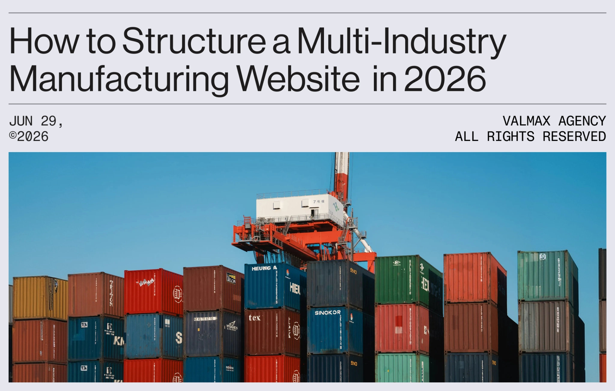 Cover image Structure a Multi-Industry Manufacturing Website