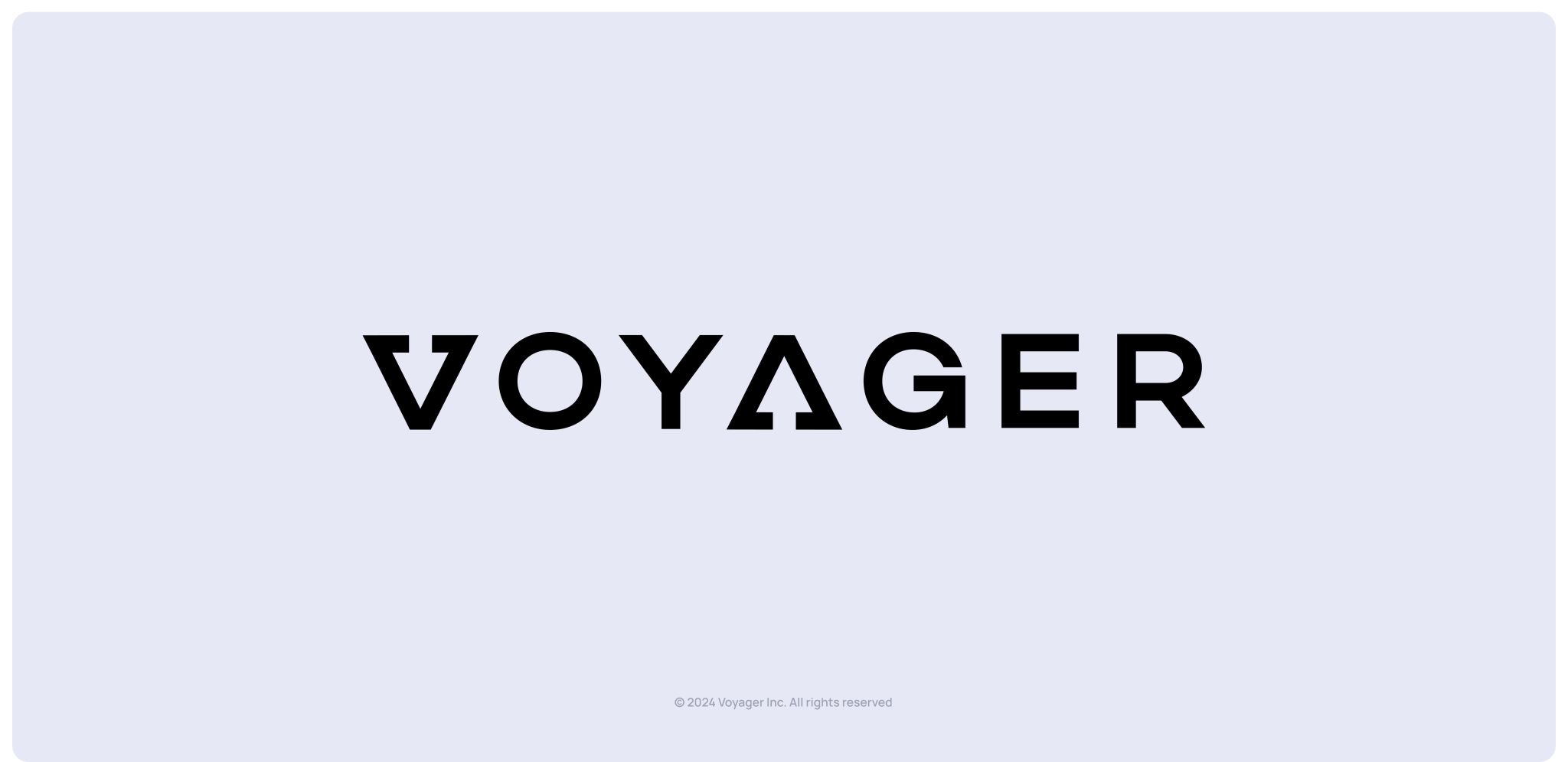 Redesigned Voyager wordmark featuring custom V and A letterforms shaped as directional arrows