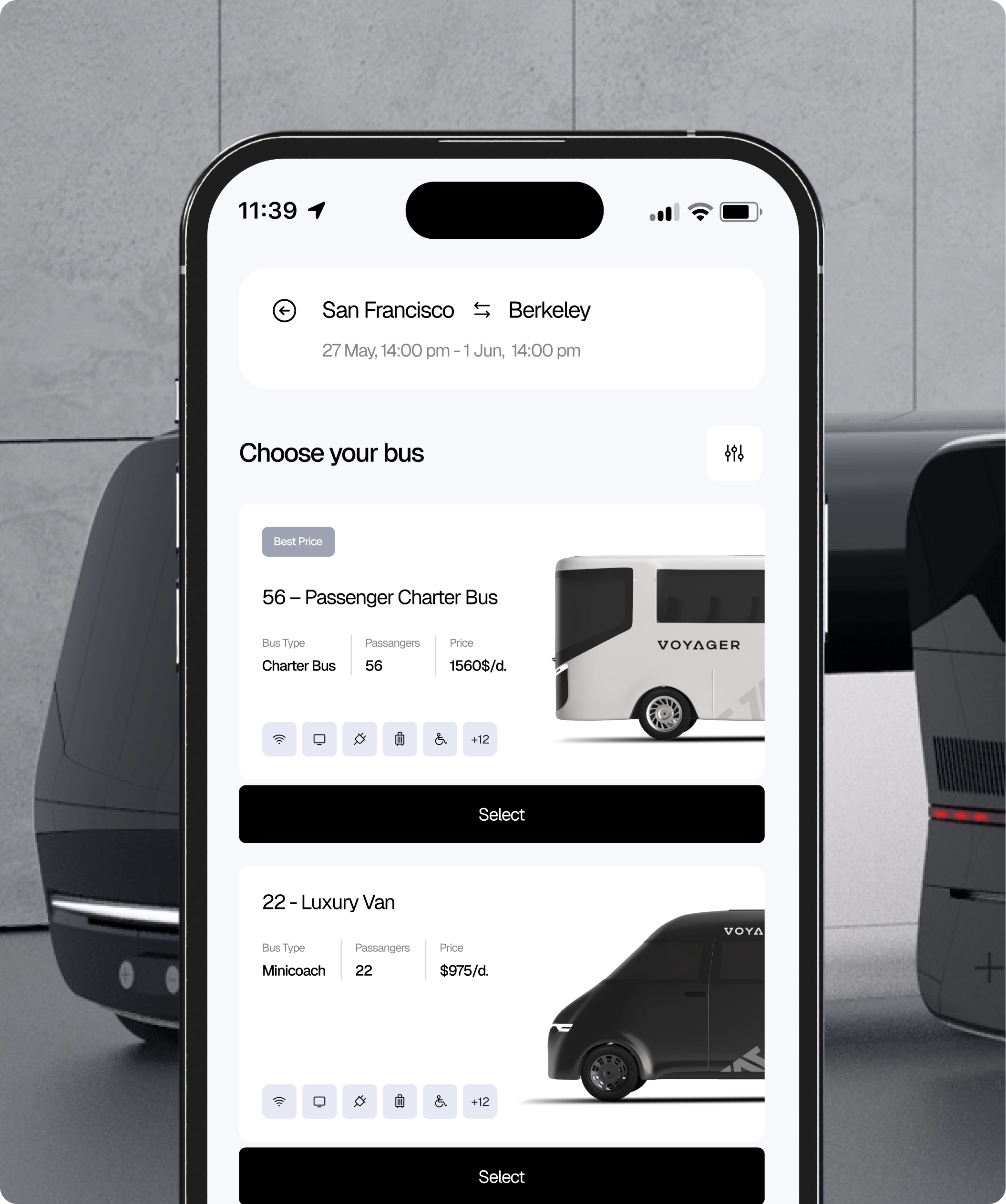 Bus Booking Mobile App UI