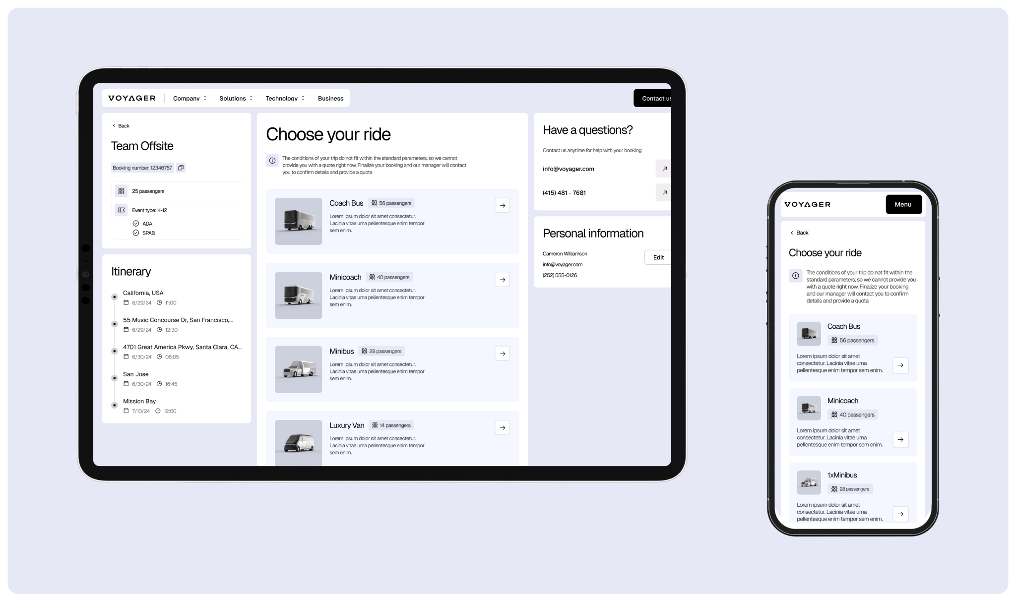 School interface showing real-time bus tracking, student check-ins, parent notifications, and an educational dashboard