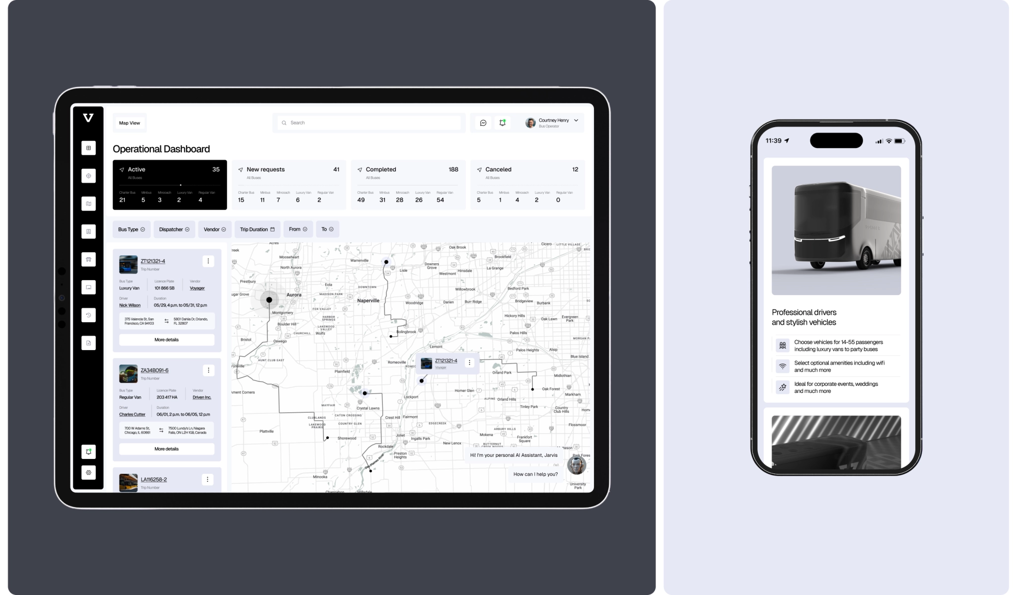 Responsive Transportation Platform UI Design