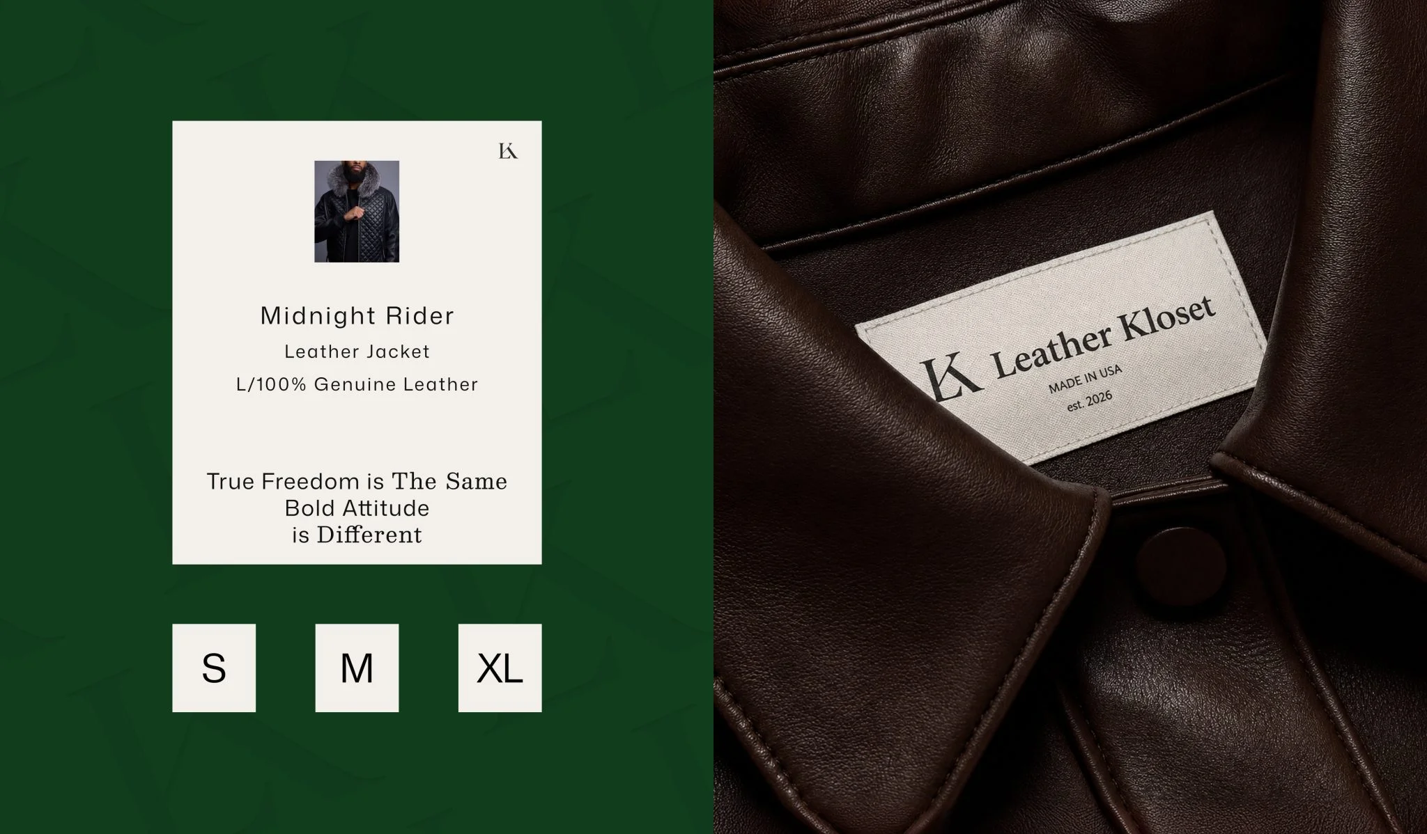 Apparel Label and Product Tag Design garment label design featuring jacket details, sizing, and branded leather tag
