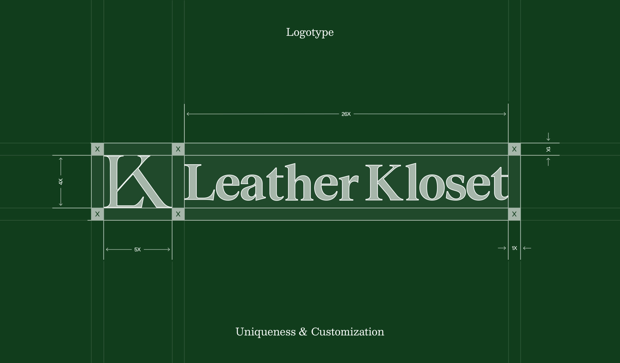 Logotype Construction and Proportions logotype construction grid showing logo proportions and spacing guidelines