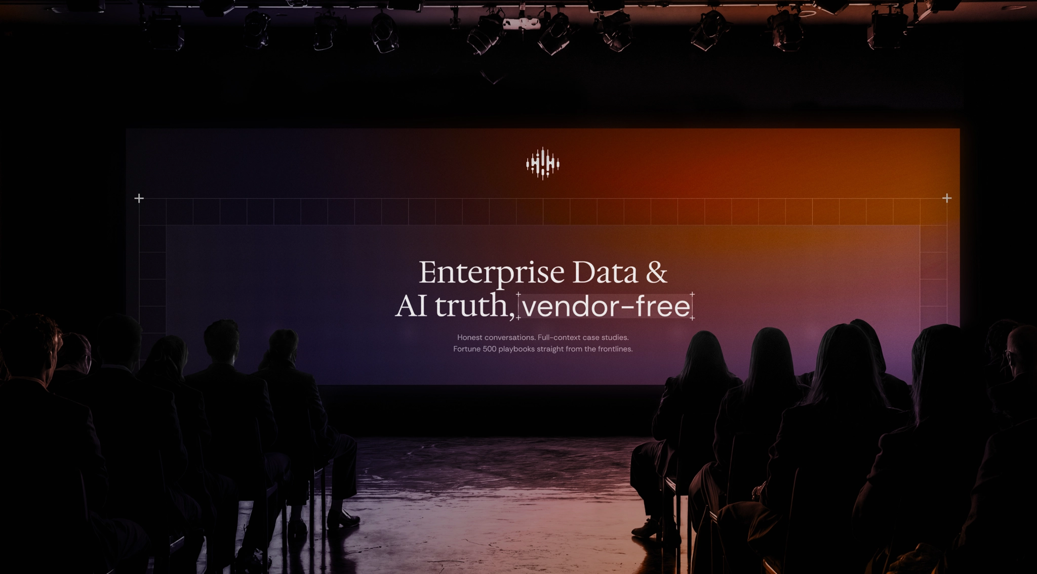 The Data Storyteller website presentation focused on vendor-free enterprise data and AI insights